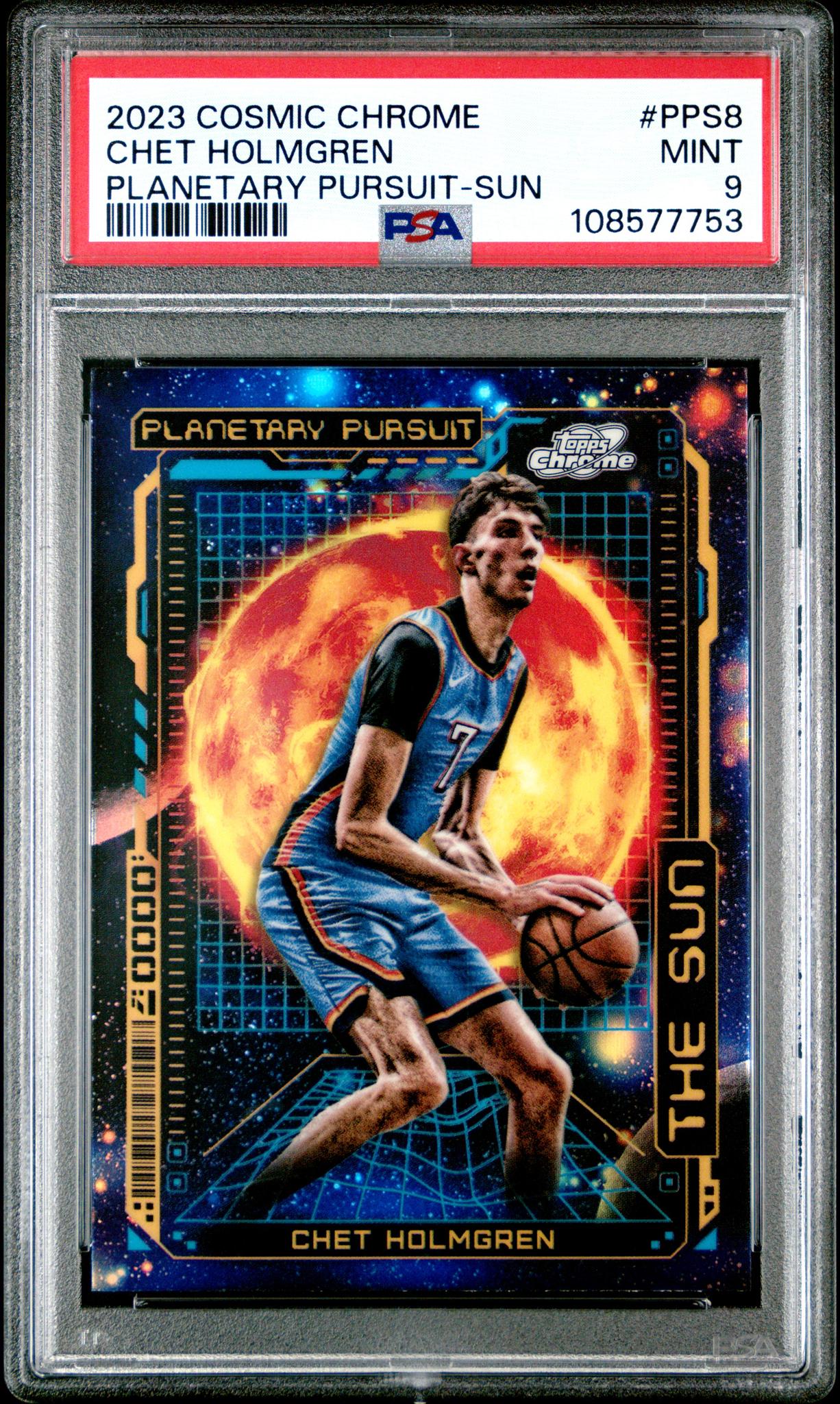 2023 Topps Cosmic Chrome Planetary Pursuit Sun Chet Holmgren #PPS-8 PSA 9