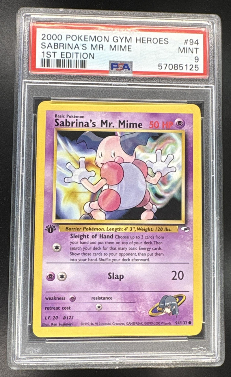 2000 Pokemon Gym Heroes 1st Edition Sabrina's Mr. Mime #94 PSA 9