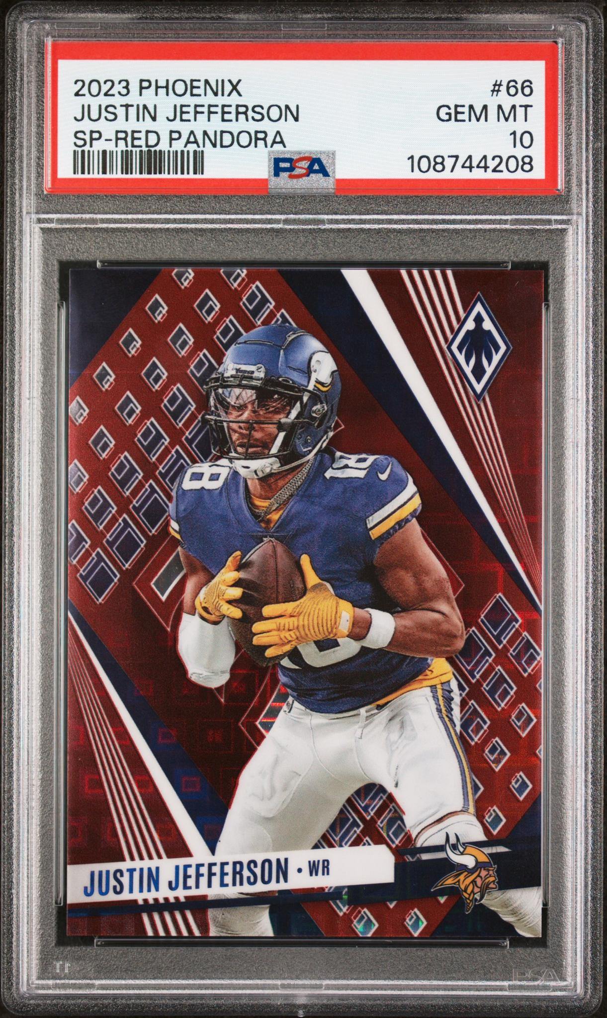 2023 Panini Phoenix SP-Red Pandora Justin Jefferson #66 PSA 10