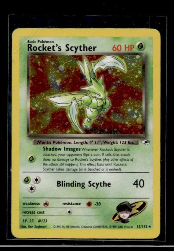 2000 Wizards of the Coast Pokémon 13/132 Rocket's Scyther Gym Challenge Holo