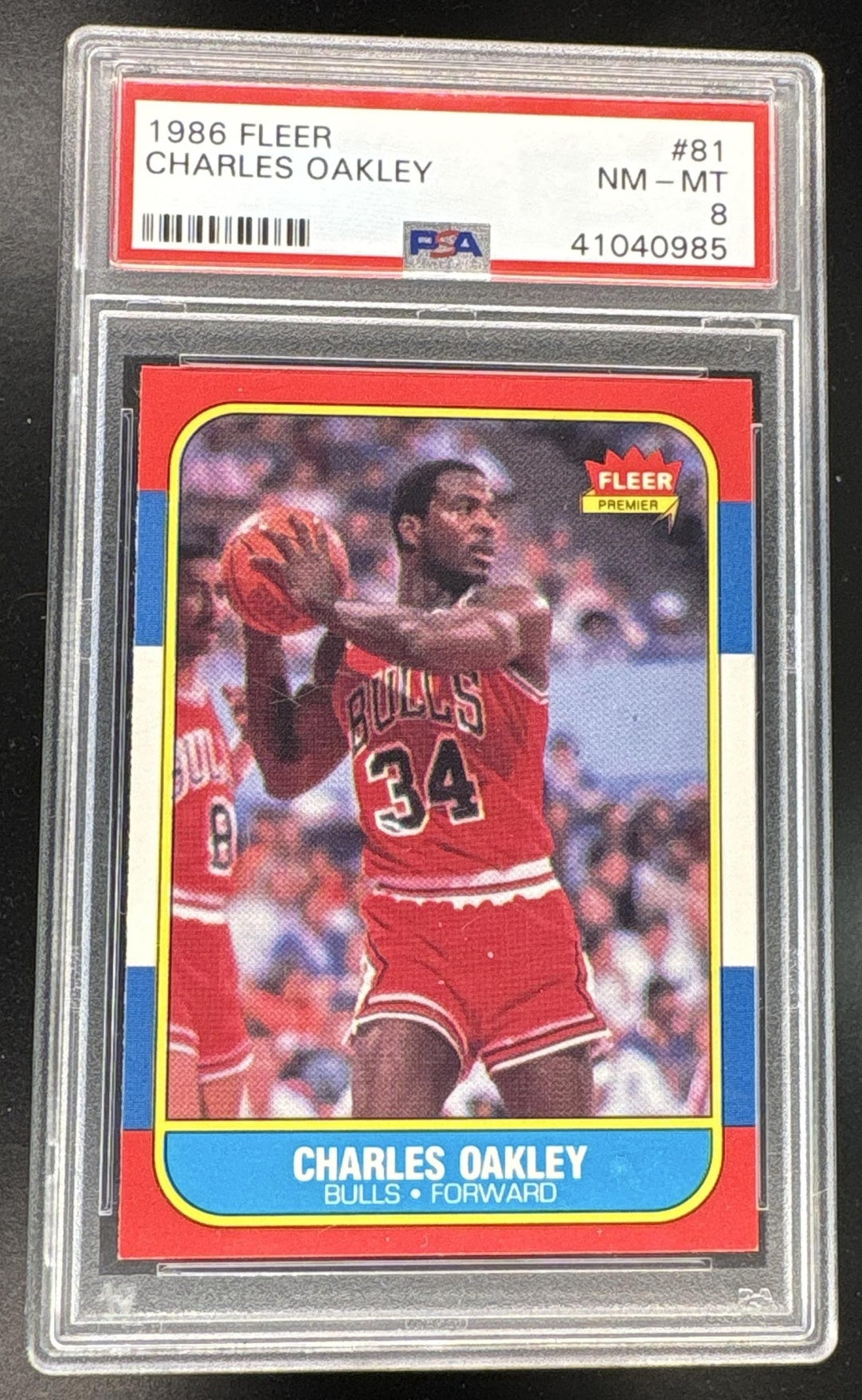 1986 Fleer Charles Oakley #81 PSA 8