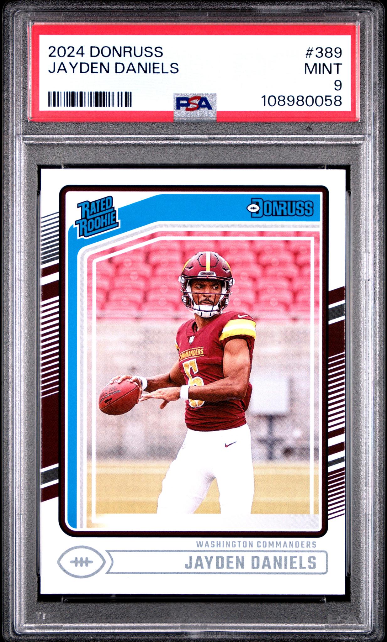 2024 Panini Donruss Rated Rookie Jayden Daniels #389 RC PSA 9