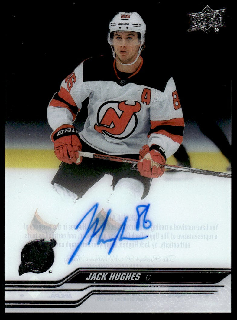 2023 Upper Deck Clear Cut CC-JH Jack Hughes Auto