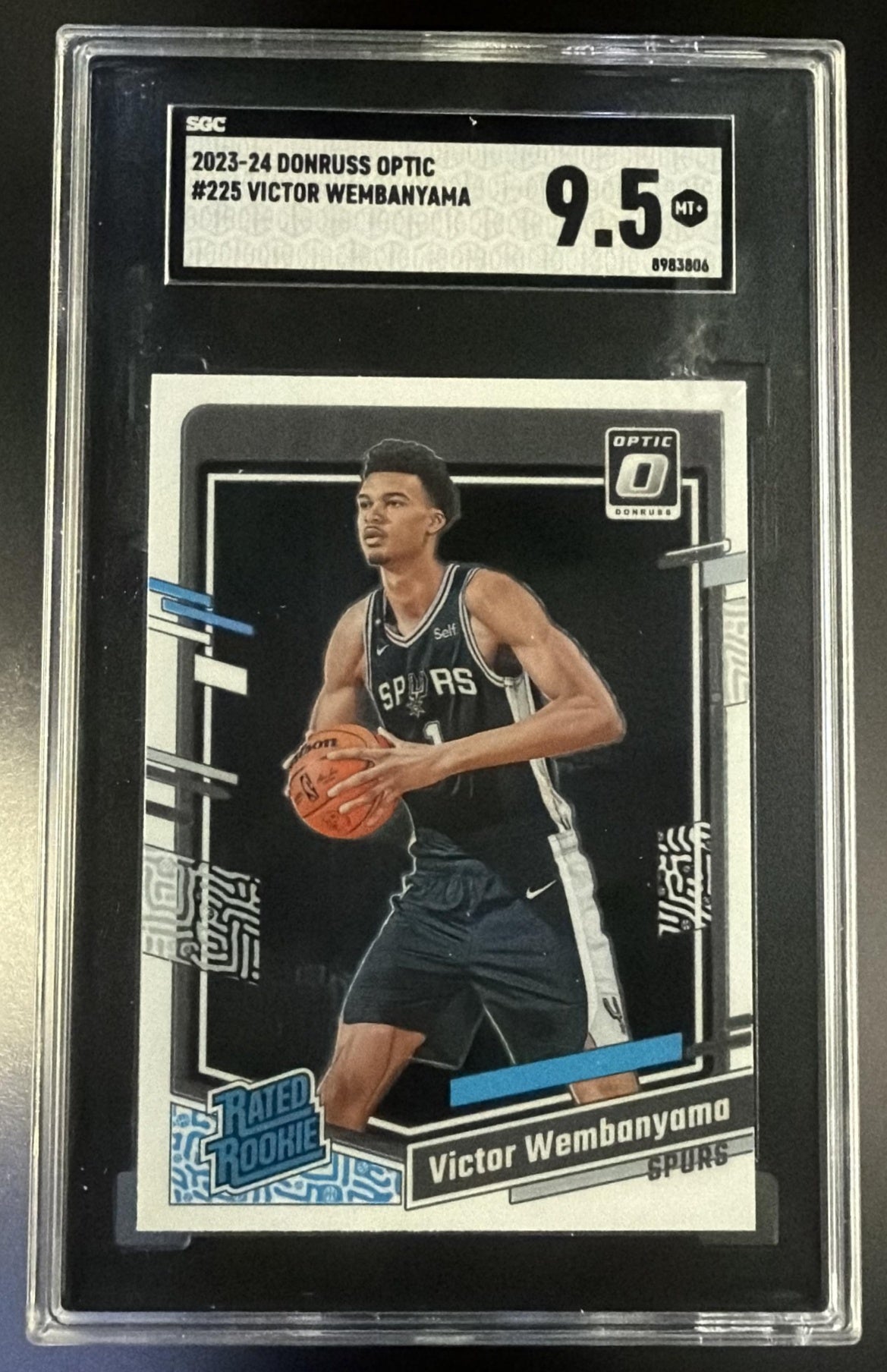 2023-24 Donruss Optic #225 Victor Wembanyama Rated Rookie SGC 9.5