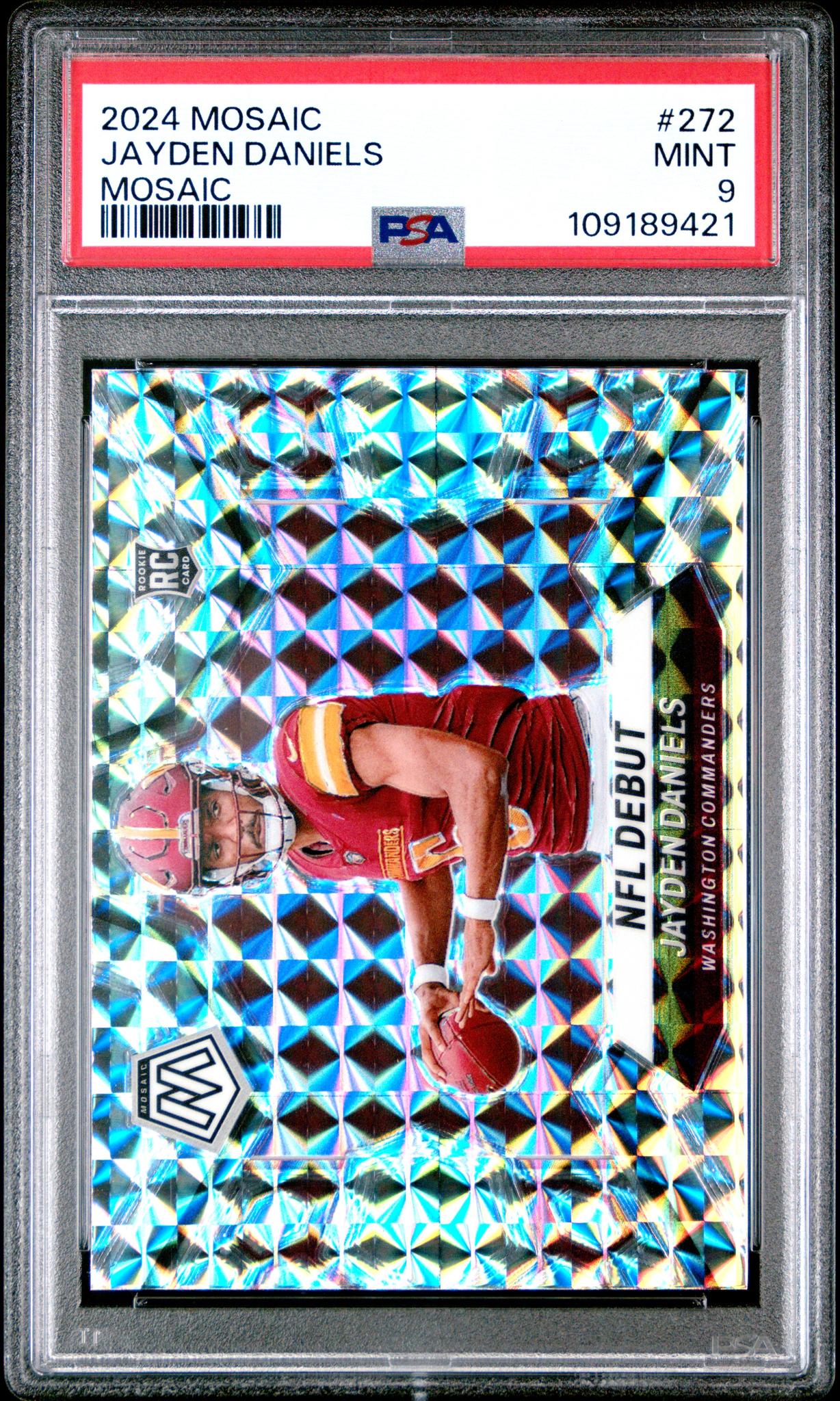 2024 Panini Mosaic NFL Debut Mosaic Jayden Daniels #272 RC PSA 9