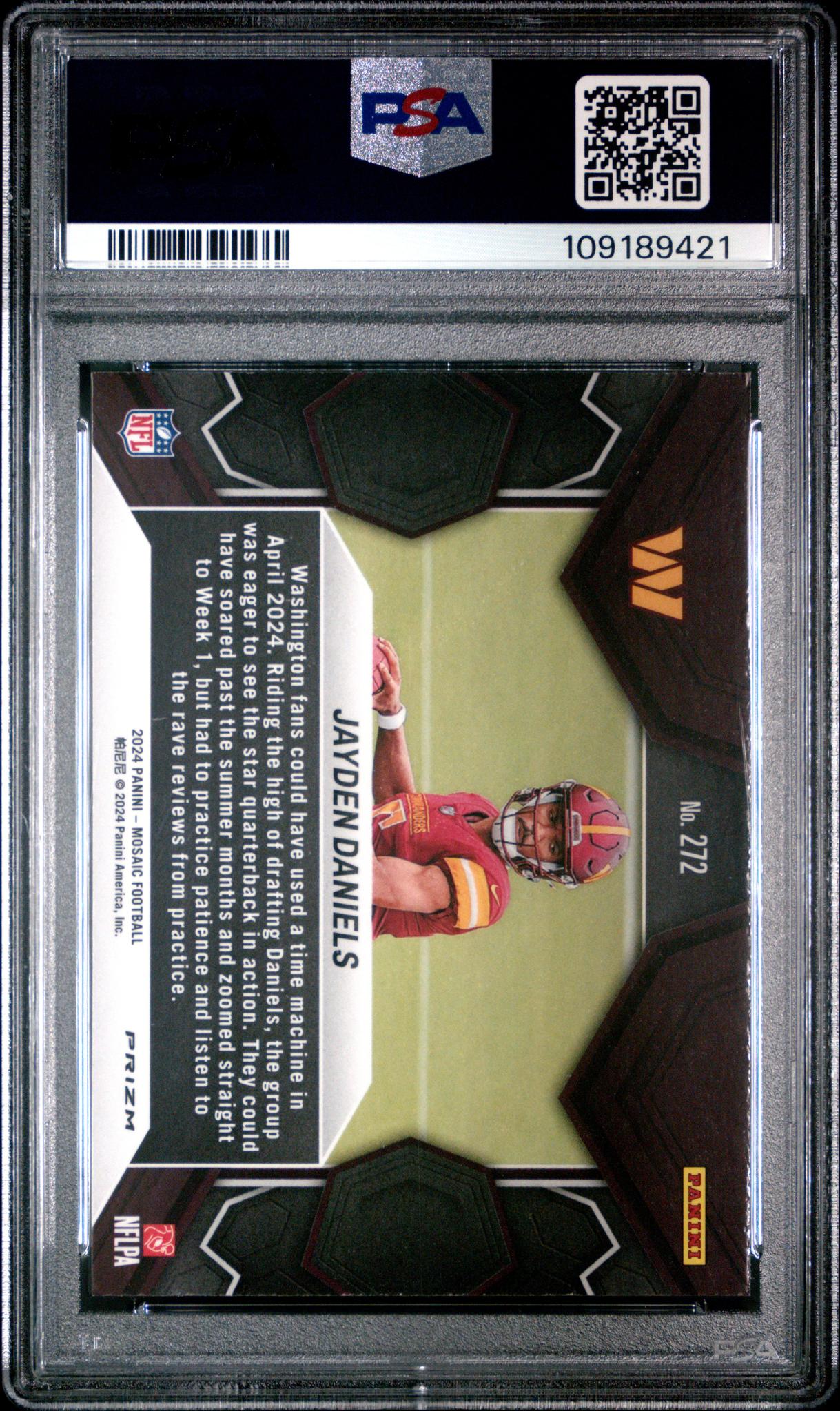 2024 Panini Mosaic NFL Debut Mosaic Jayden Daniels #272 RC PSA 9