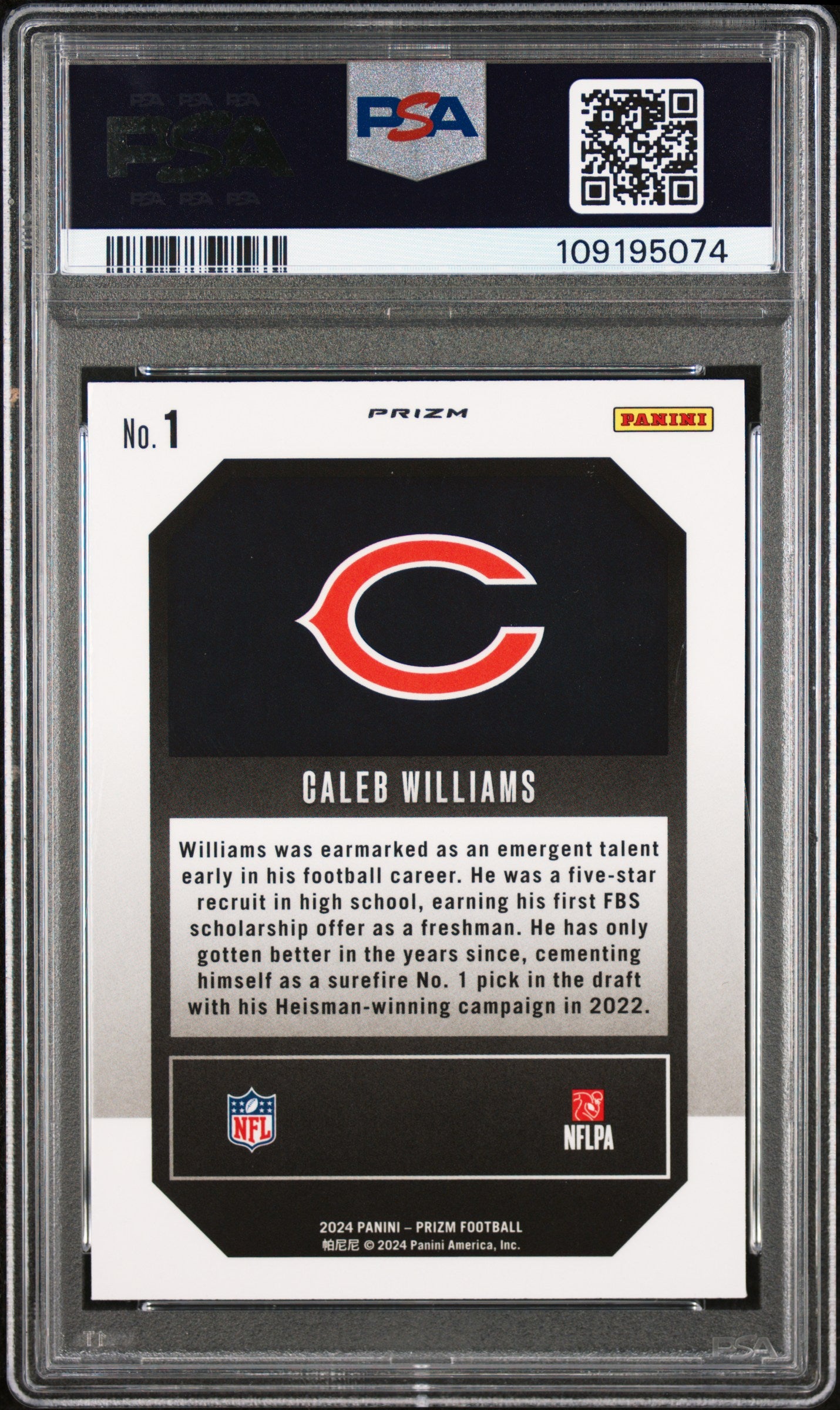 2024 Prizm #1 Caleb Williams Emergent PSA 10