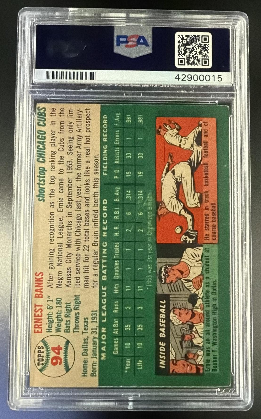 1954 Topps Ernie Banks #94 PSA 5