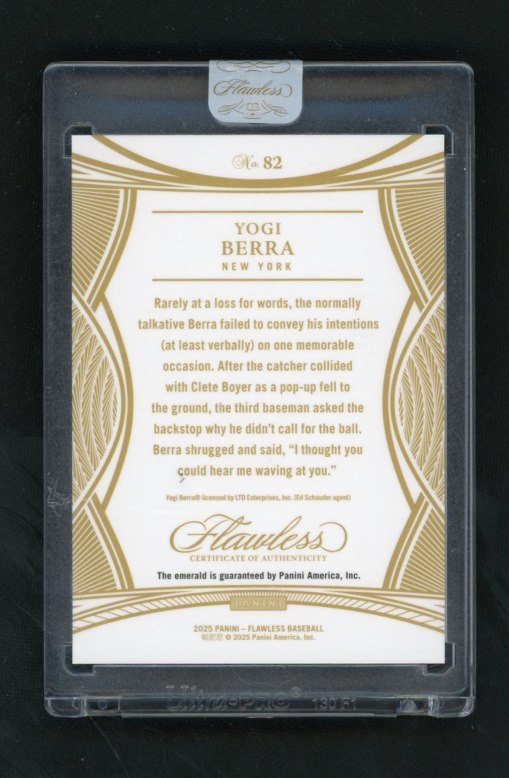 2025 Flawless #82 Yogi Berra Legends Emerald Gem /5