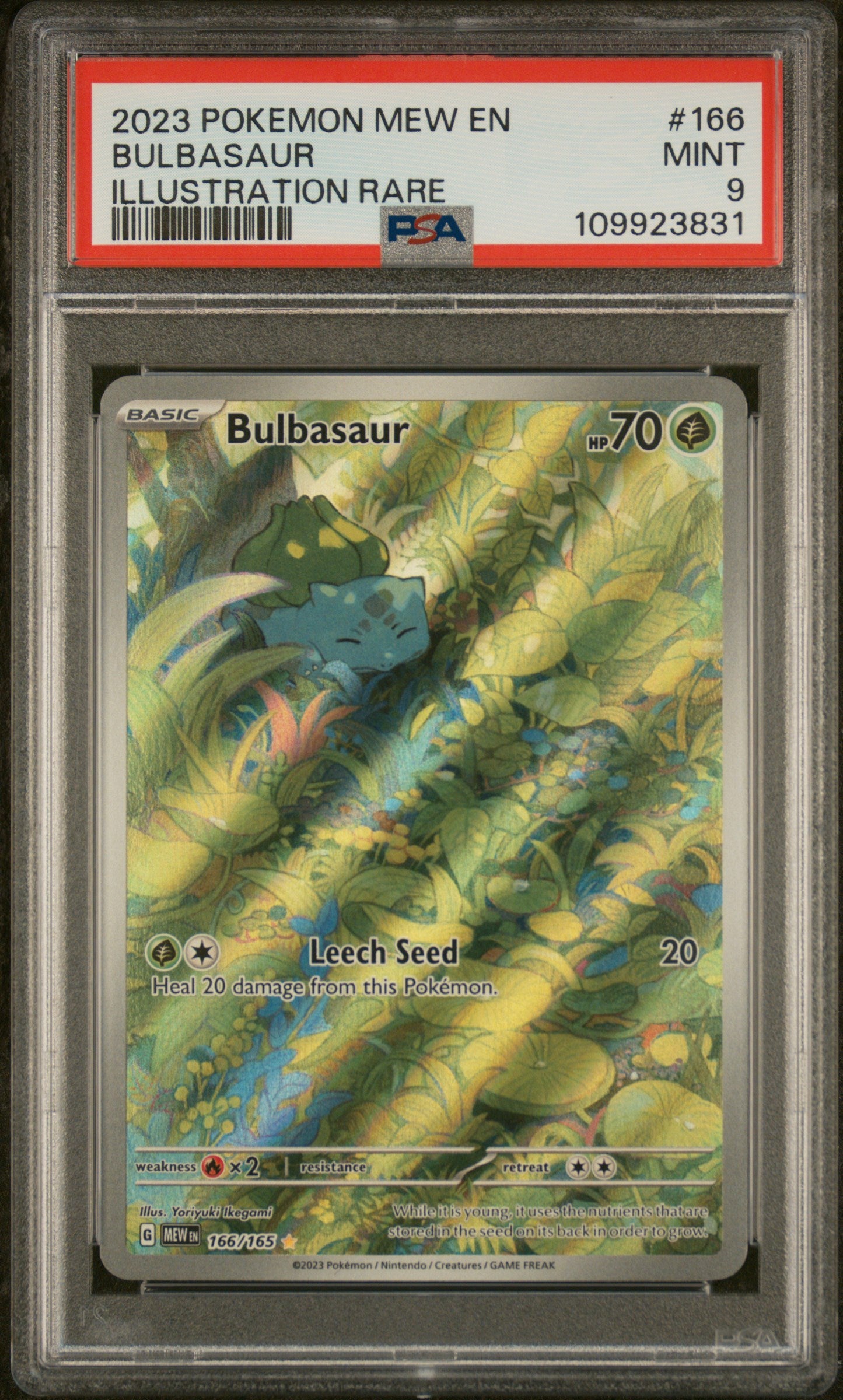 2023 Pokémon Mew Bulbasaur Illustration Rare #166 PSA 9