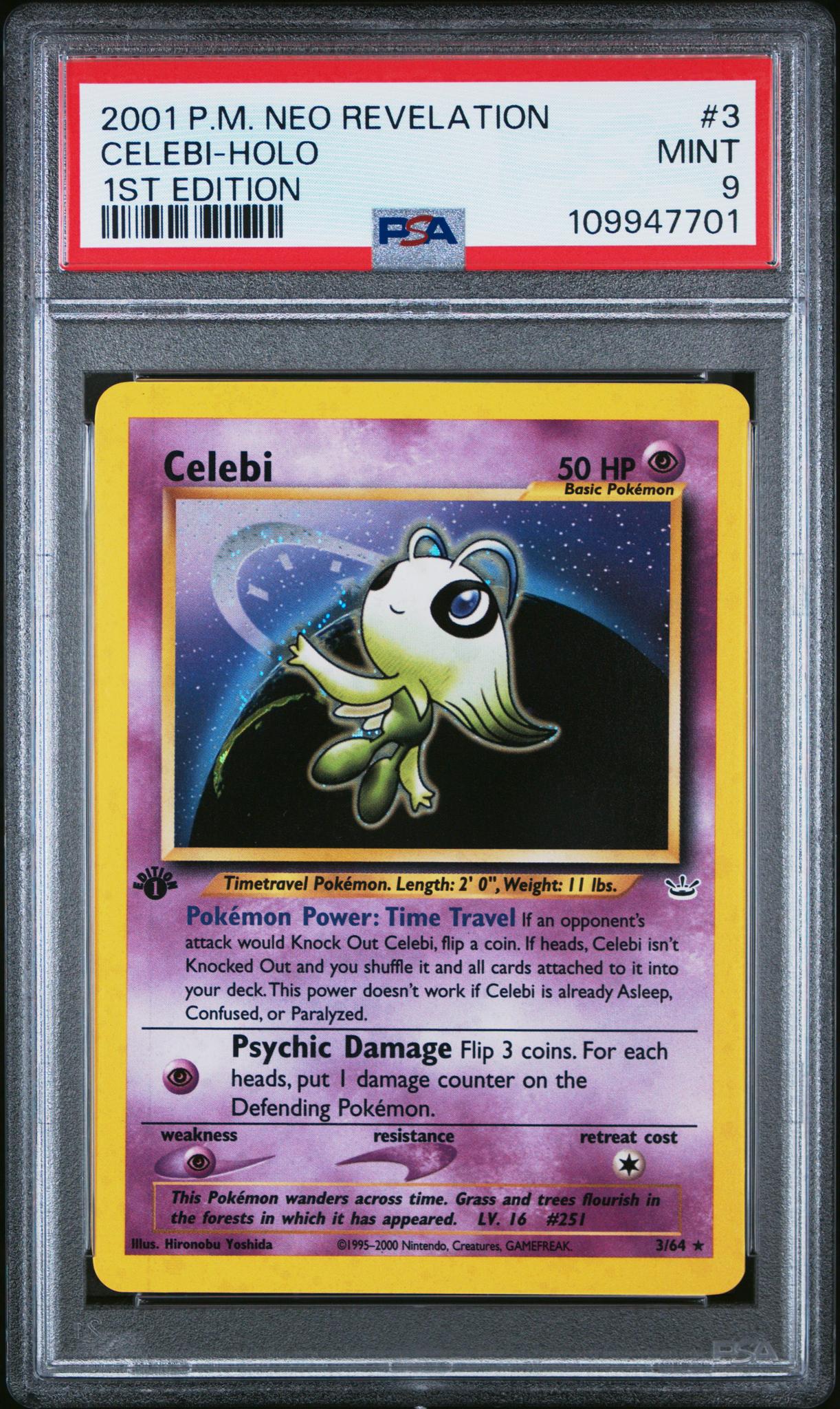 2001 Pokemon Neo Revelation 1st Edition Holo Celebi #3 PSA 9