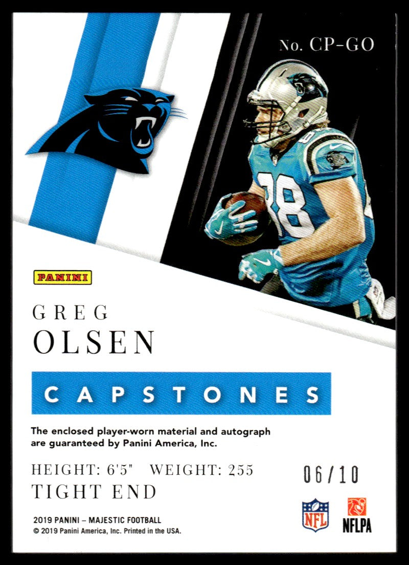 2019 Majestic Greg Olsen Captsones Quad Player-Worn Patch Auto /10