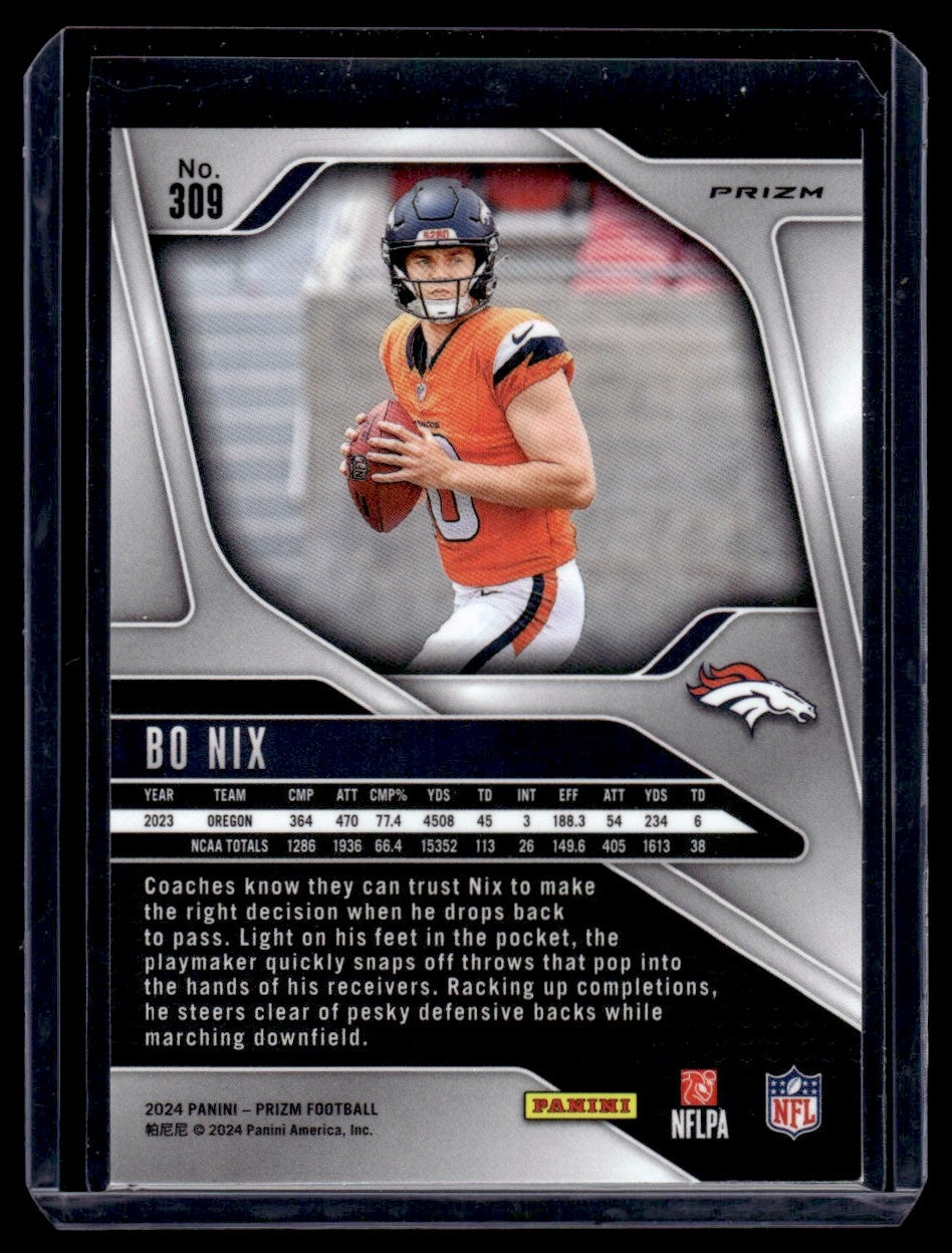 2024 Panini Prizm Red White Blue Bo Nix #309 RC