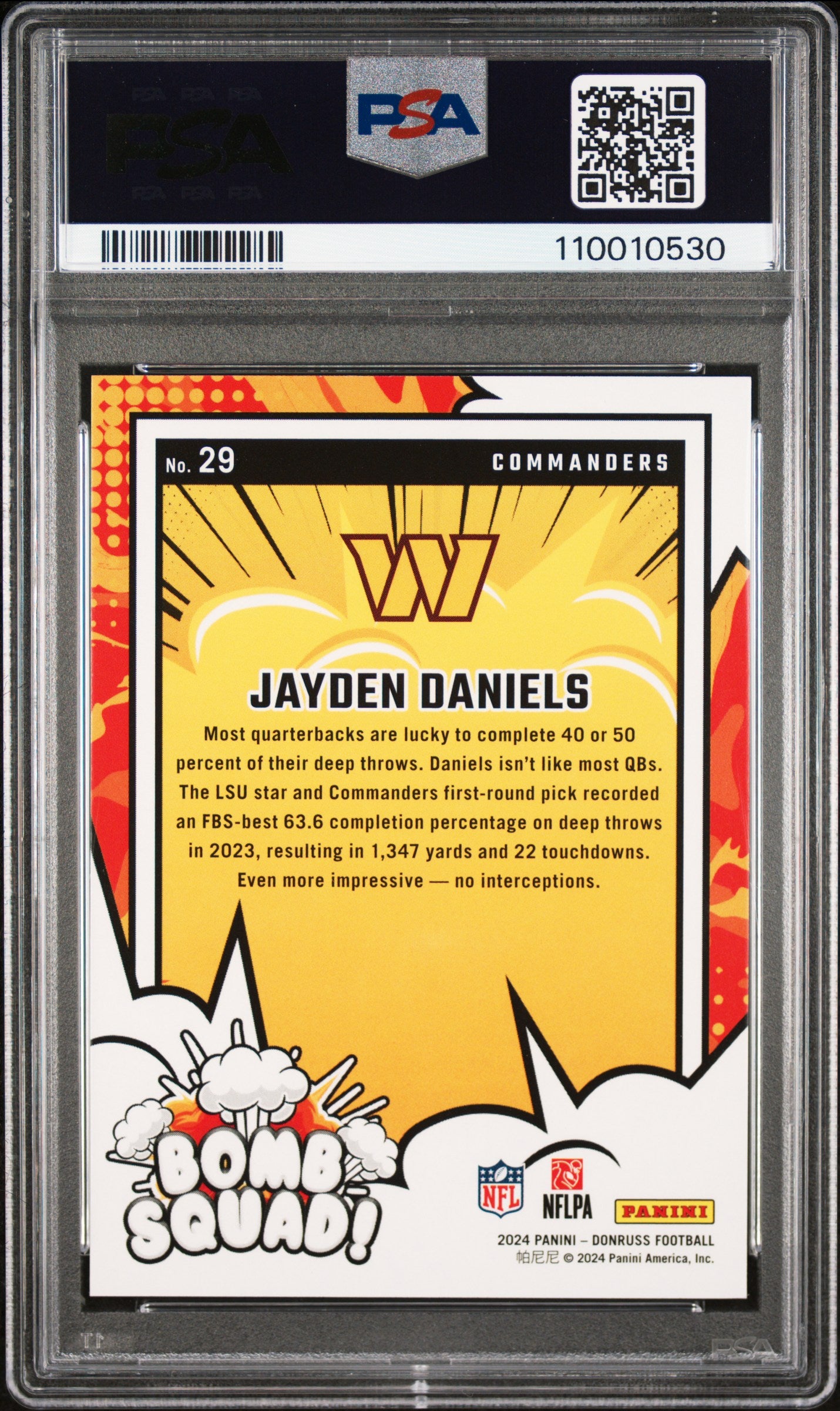 2024 Panini Donruss Bomb Squad Jayden Daniels #29 PSA 9
