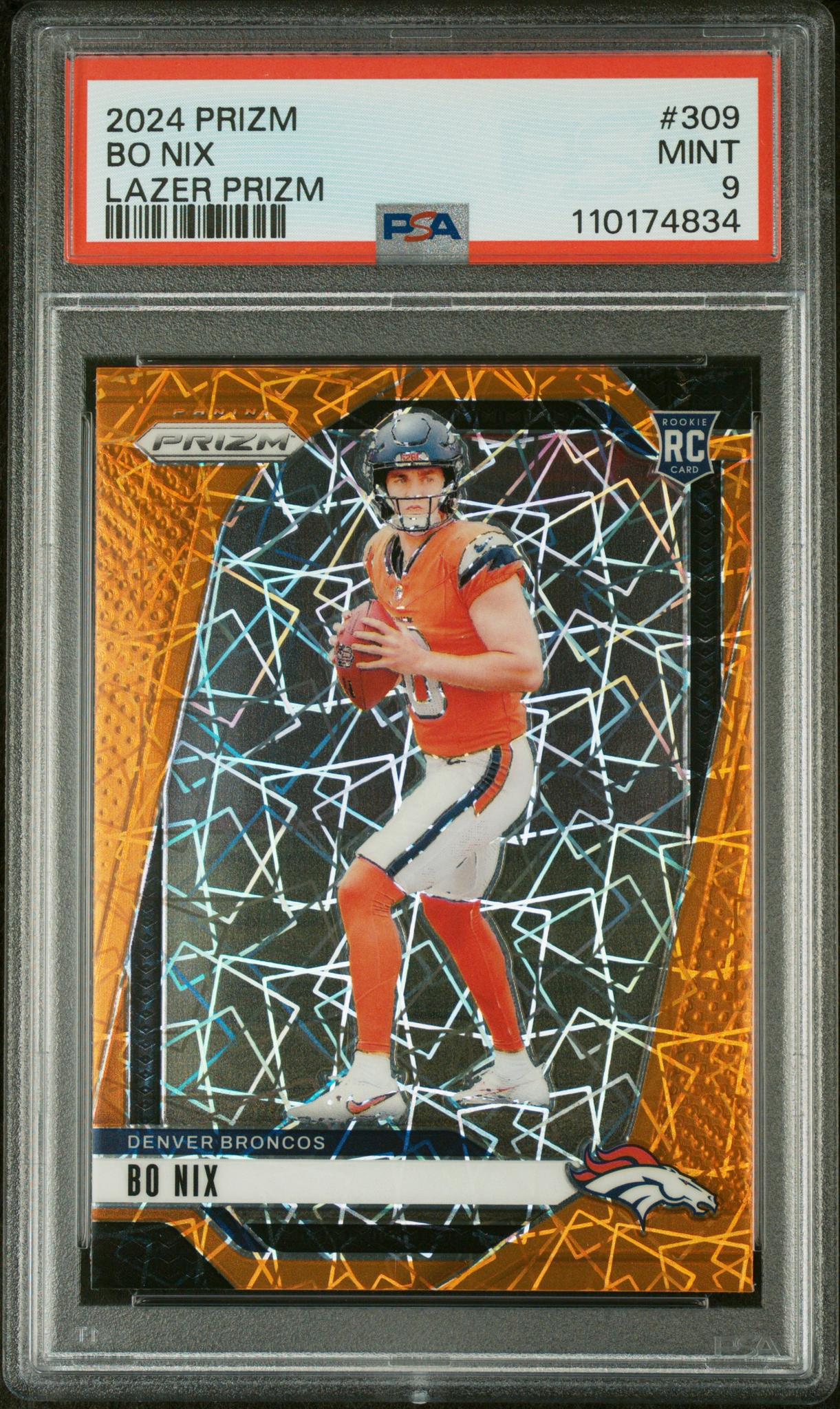 2024 Panini Prizm Lazer Prizm Bo Nix #309 PSA 9