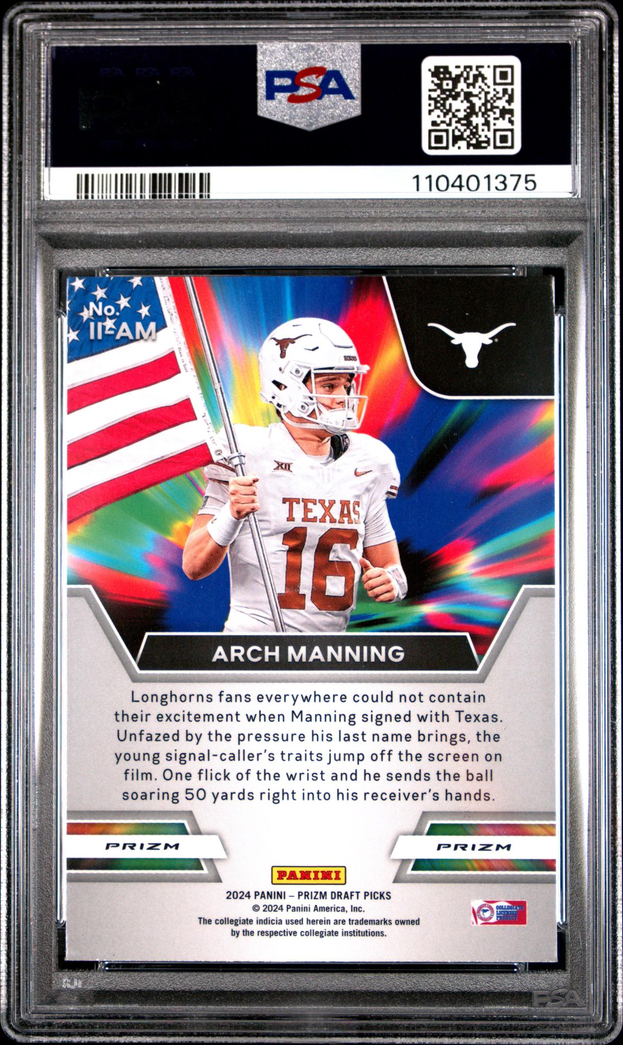 2024 Prizm #IIAM Arch Manning Instant Impact PSA 10