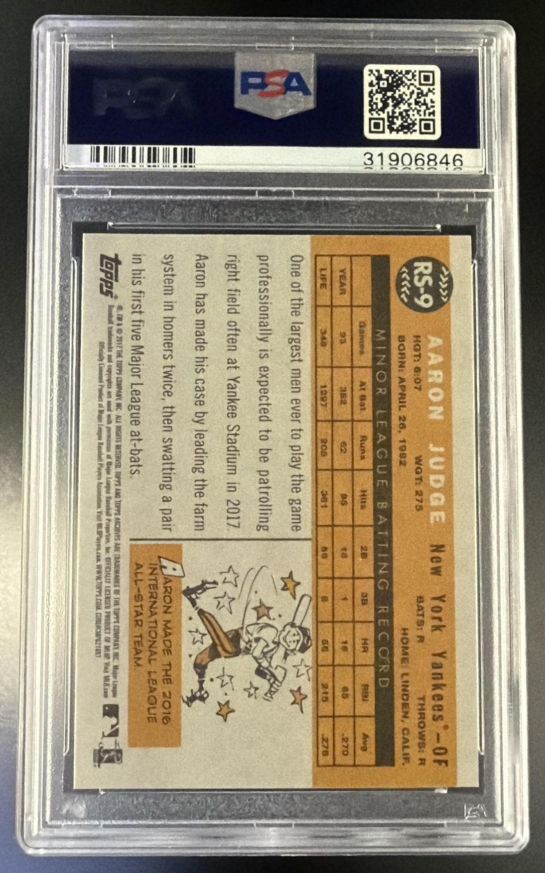 2017 Topps Archives '60 Rookie Star Aaron Judge #RS9 PSA 10