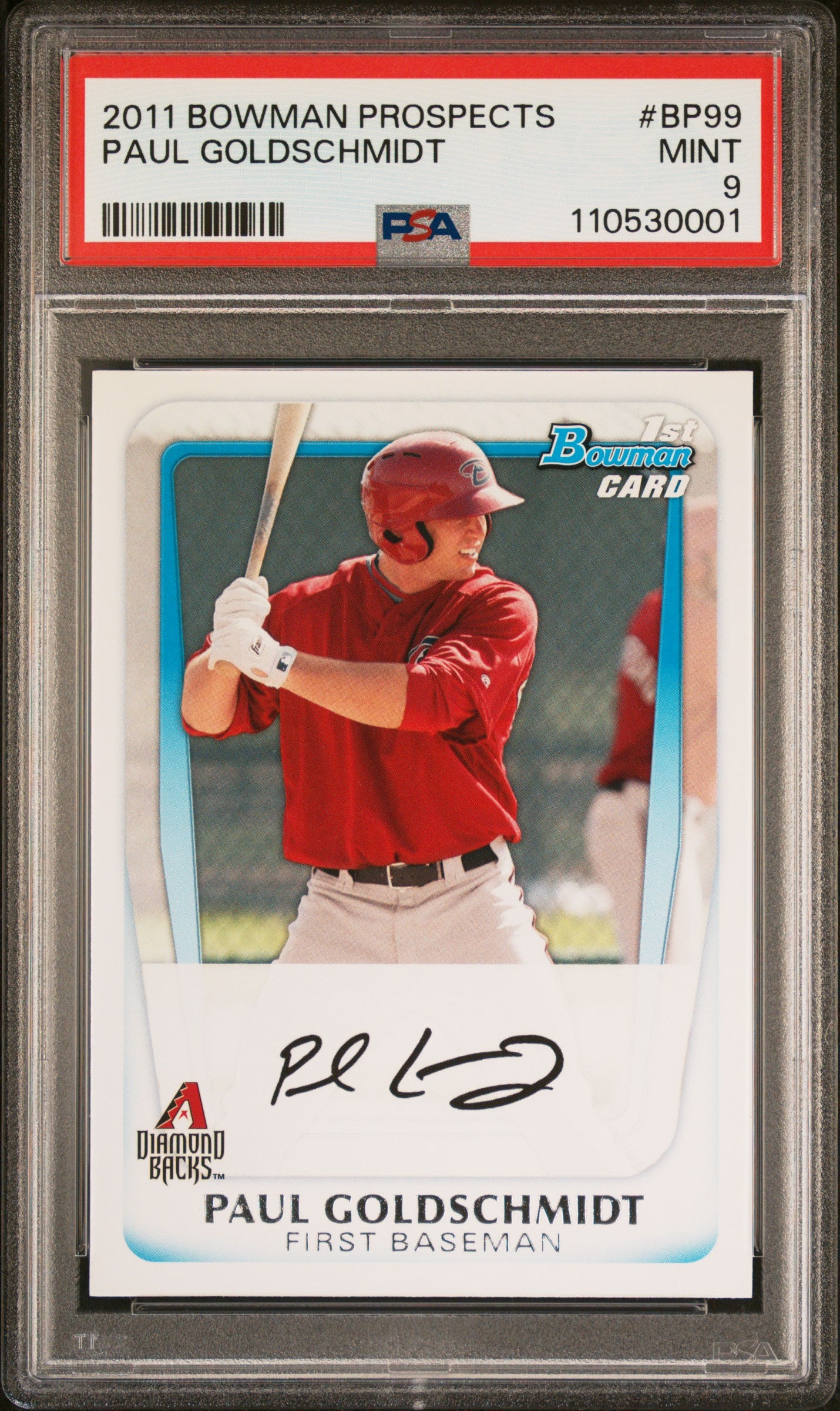 2011 Bowman Prospects Paul Goldschmidt #BP99 1st Bowman PSA 9