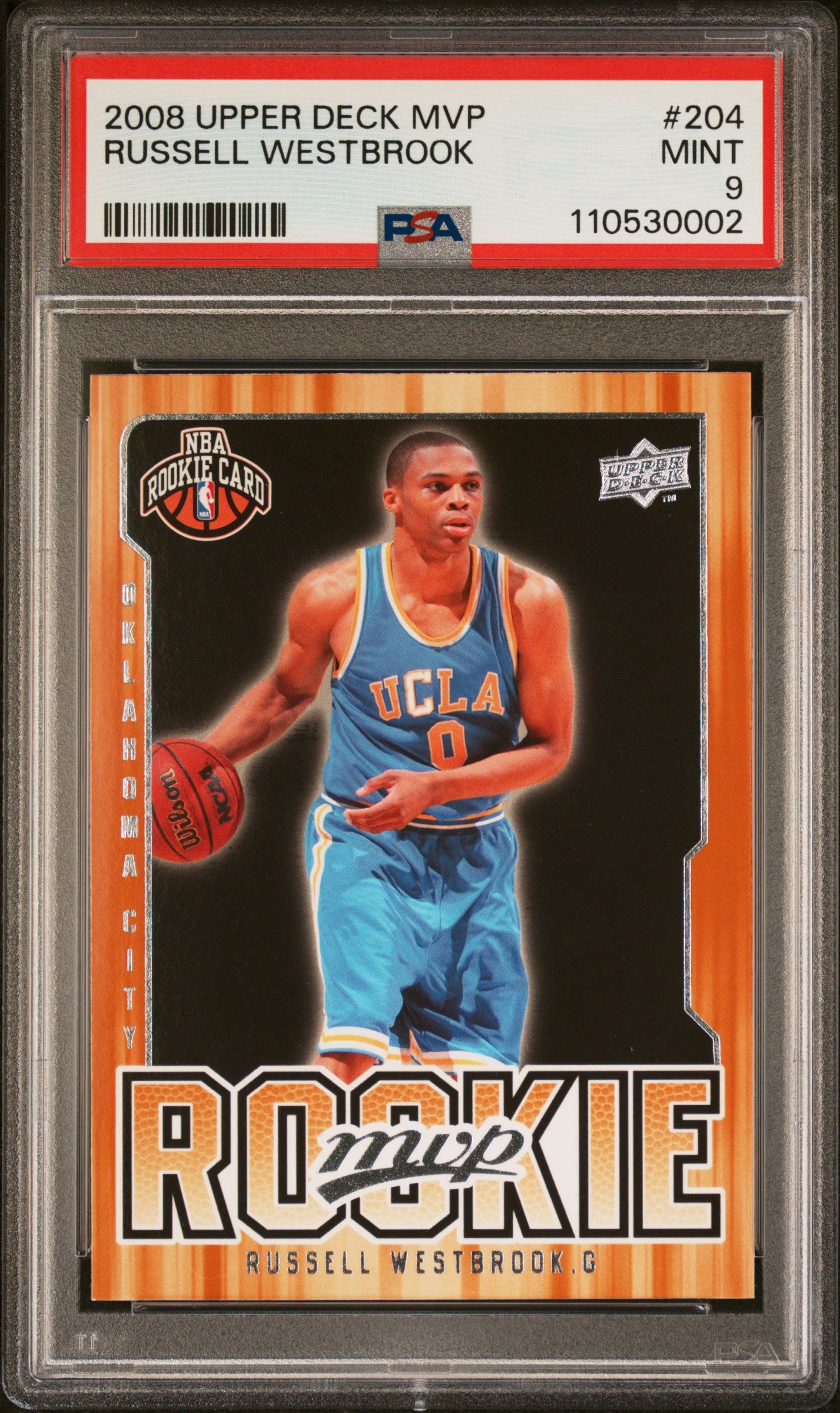 2008 Upper Deck MVP Russell Westbrook #204 RC PSA 9