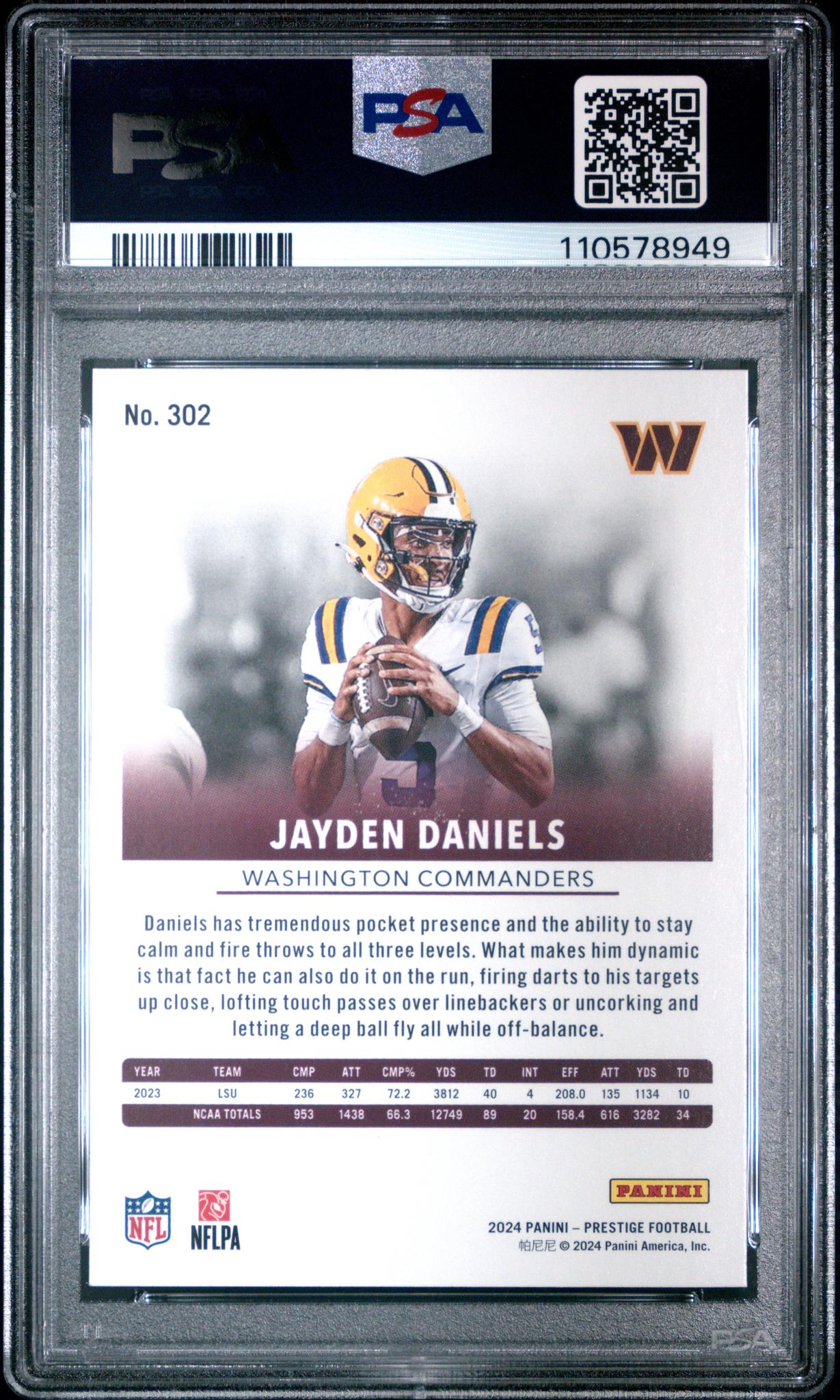 2024 Panini Prestige Jayden Daniels #302 RC PSA 10