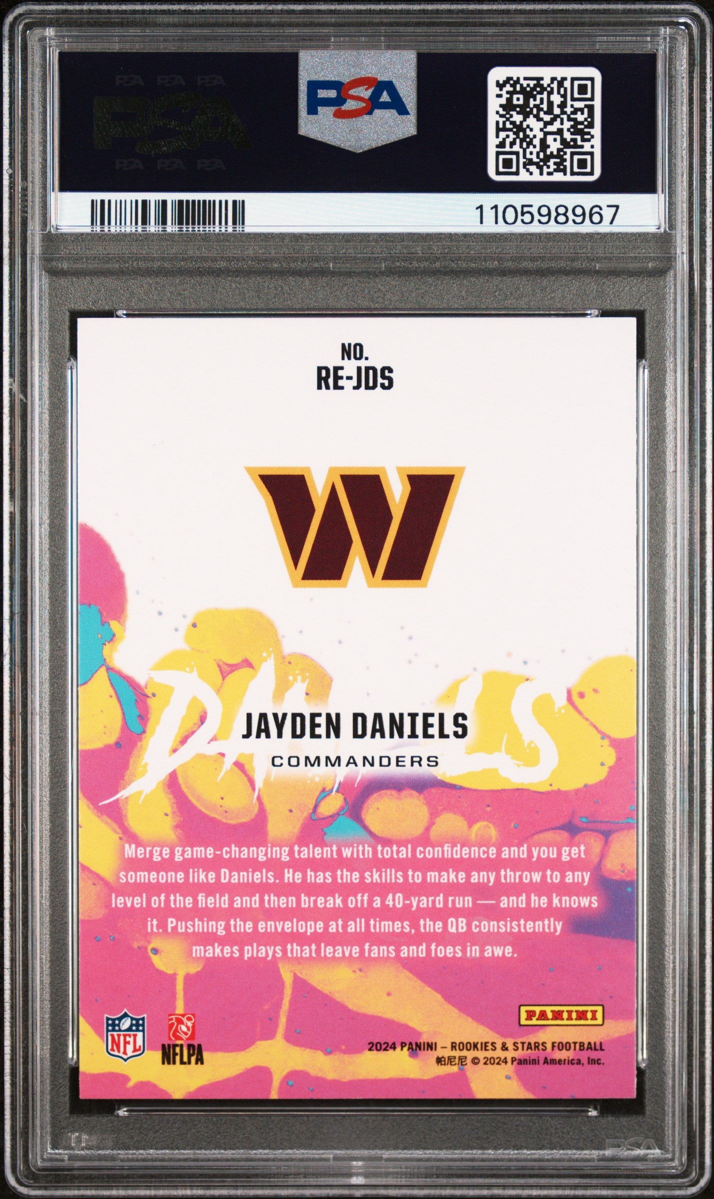 2024 Rookies & Stars #RE-JDS Jayden Daniels Rookie Exclusive PSA 10