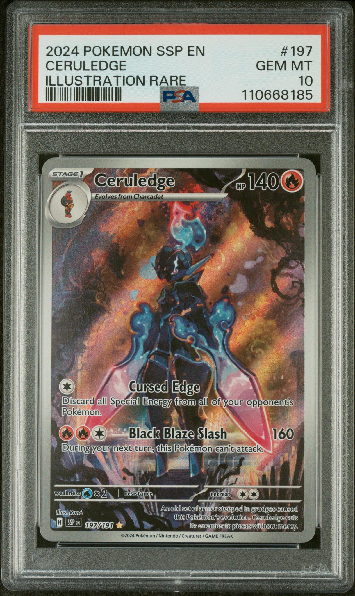 2024 Pokemon SSP EN Illustration Rare Ceruledge #197 PSA 10