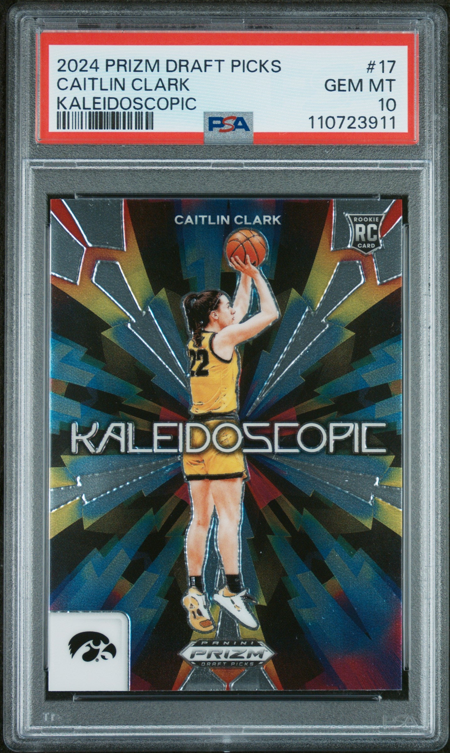 2024 Prizm #17 Caitlin Clark Kaleidoscopic PSA 10