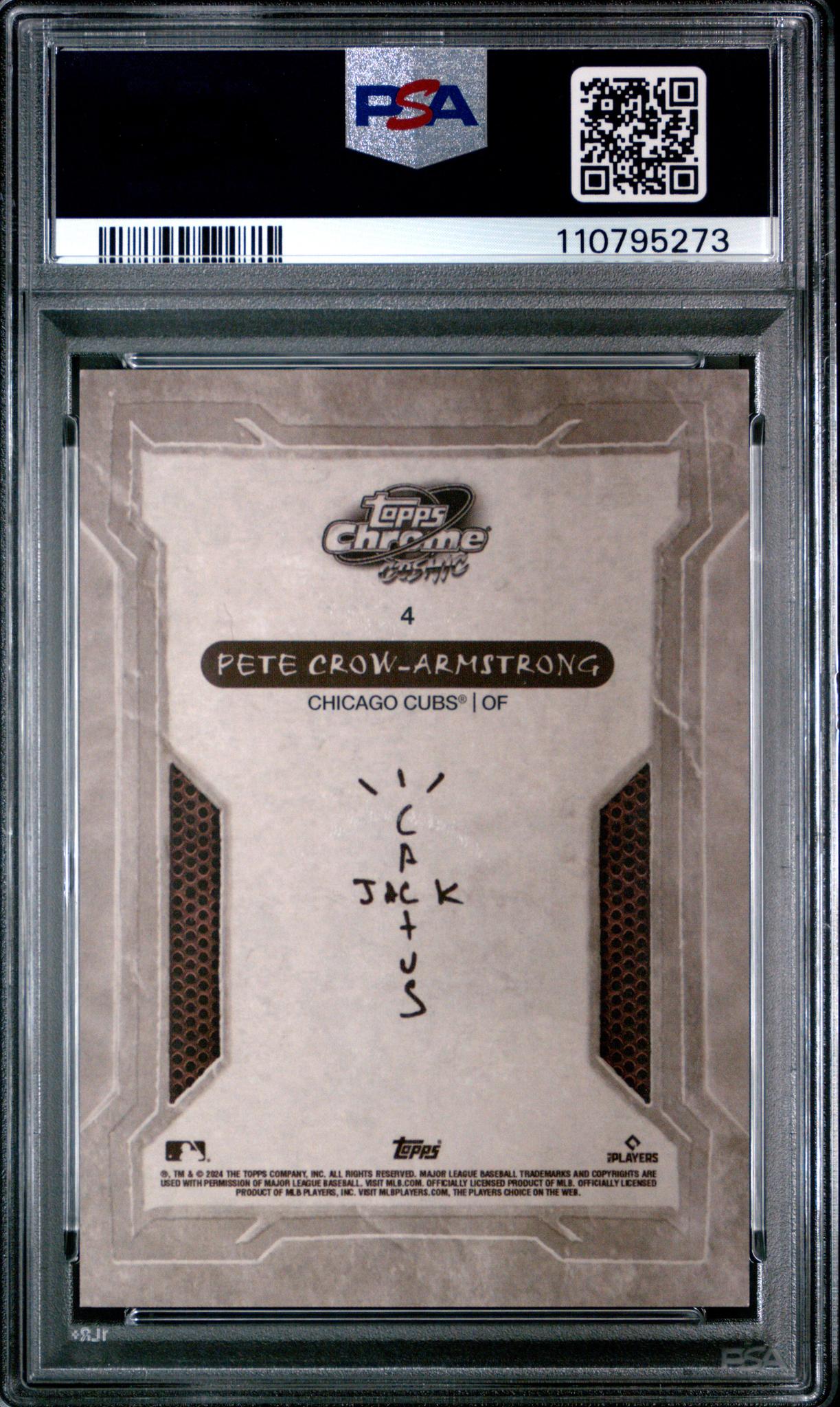 2024 Topps Cosmic Chrome X Cactus Jack Orange Refractor Pete Crow-Armstrong #4 /25 PSA 10