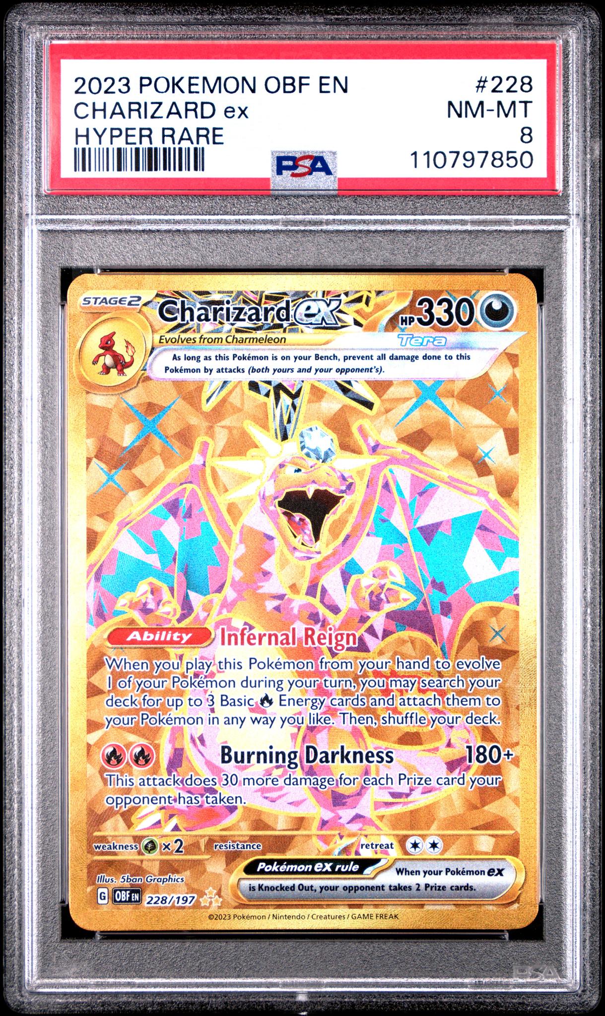 2023 Pokemon OBF #228/197 Charizard ex Hyper Rare PSA 8