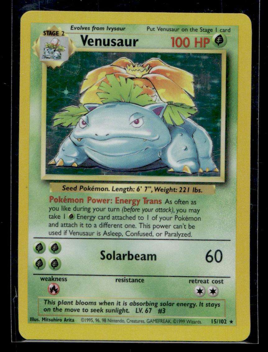1999 Pokémon Base Set Venusaur #15 Holo