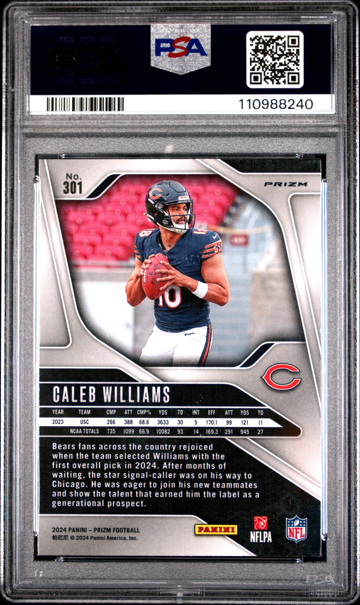 2024 Prizm #301 Caleb Williams PSA 10