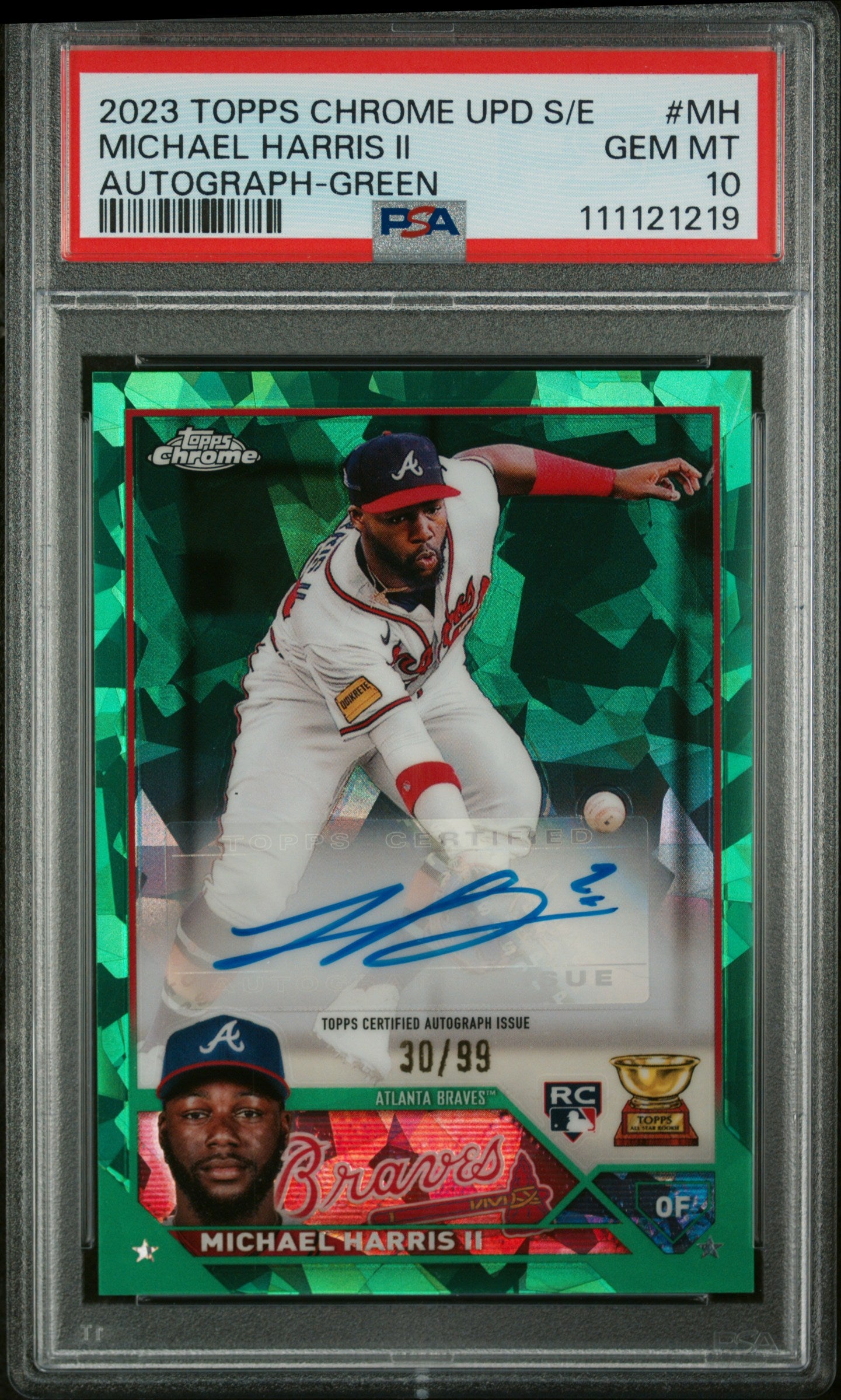 2023 Topps Chrome #MH Michael Harris II Sapphire Edition /99 PSA 10