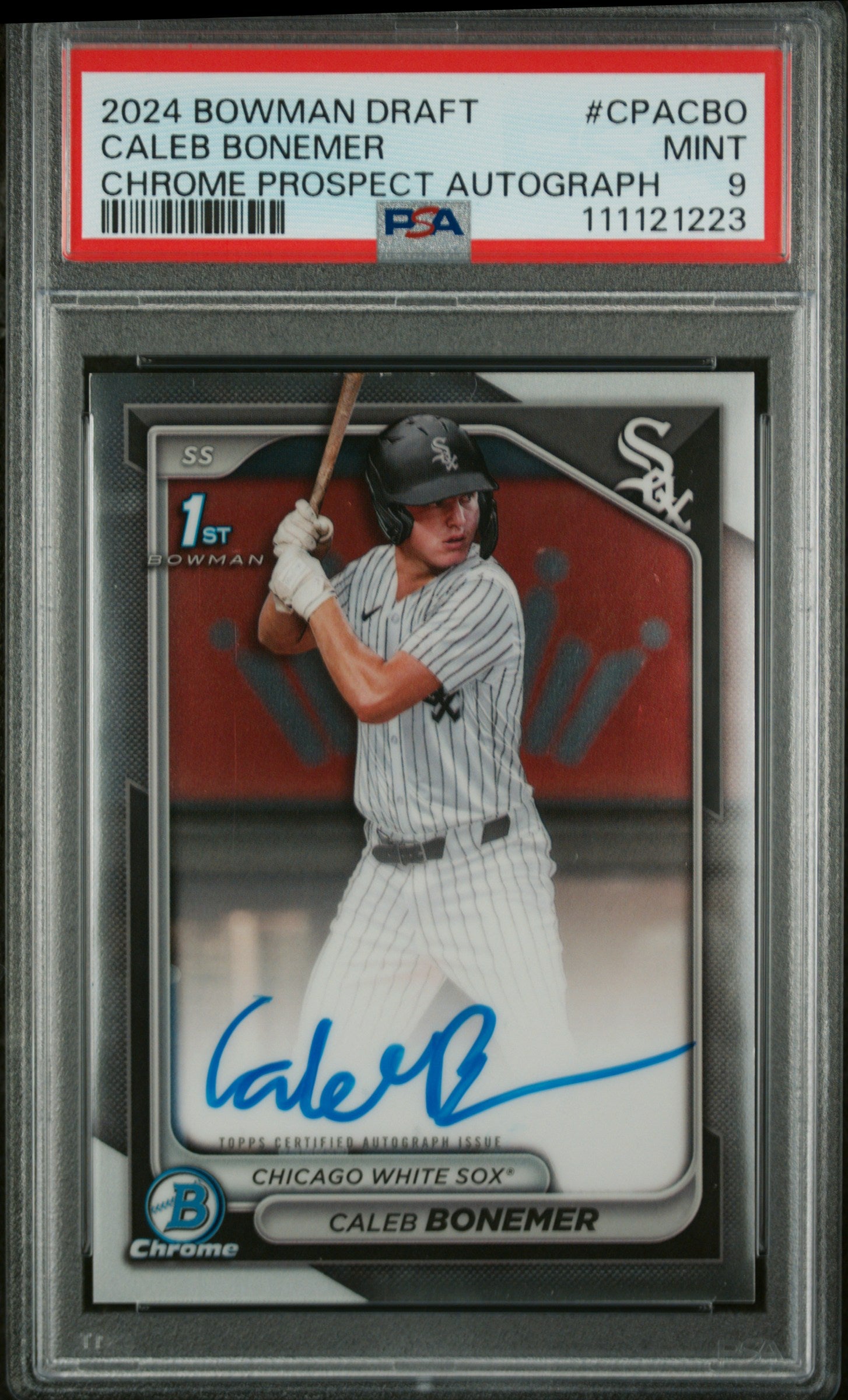 2024 Bowman Draft Chrome Caleb Bonemer #CPA-CBO Auto PSA 9