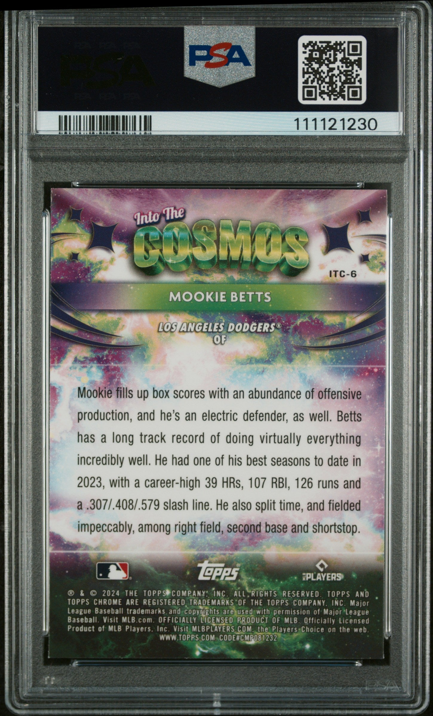 2024 Topps Chrome Cosmic Mookie Betts #6 PSA 10