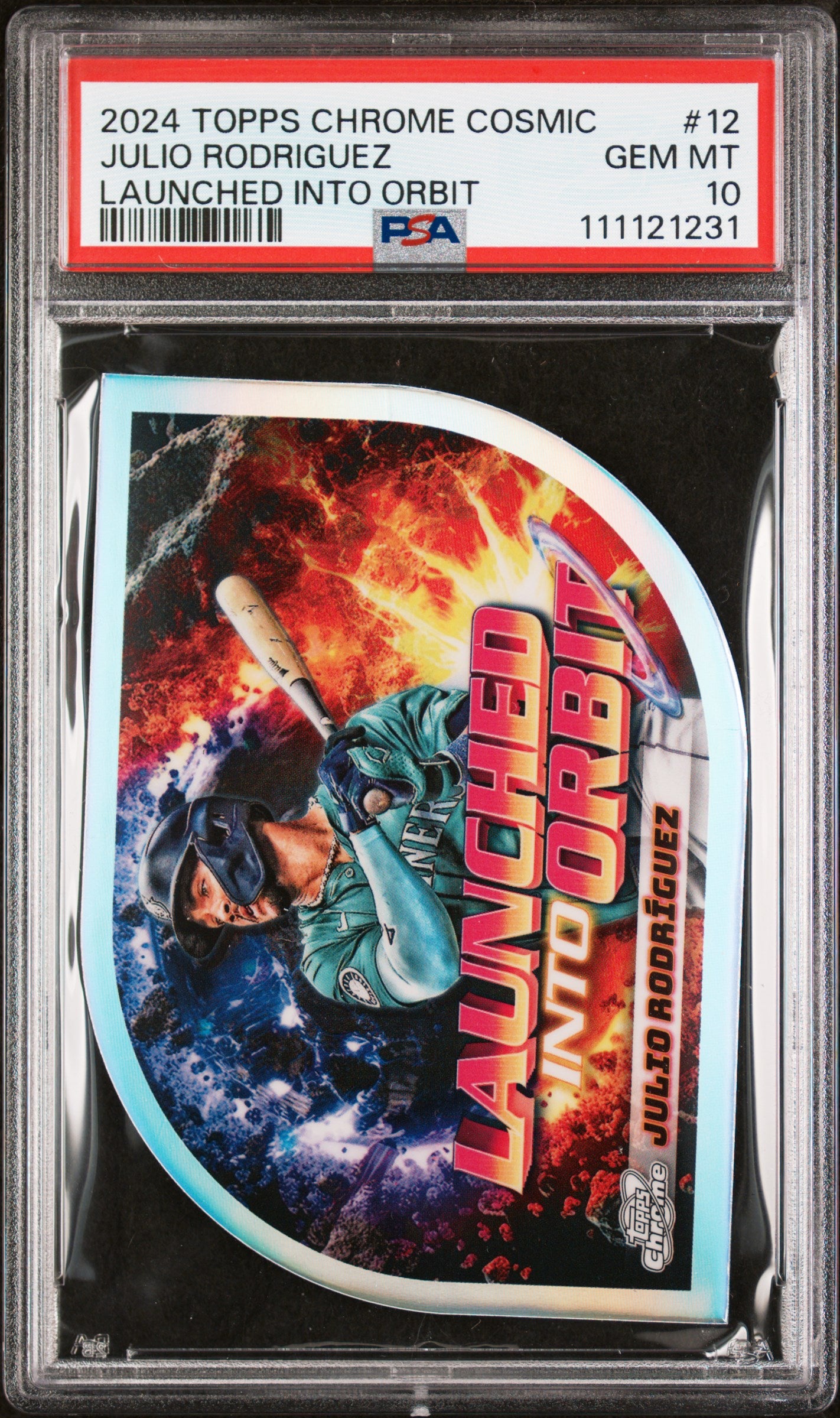 2024 Topps Chrome Cosmic Launched Into Orbit Julio Rodriguez #LIO-12 PSA 10