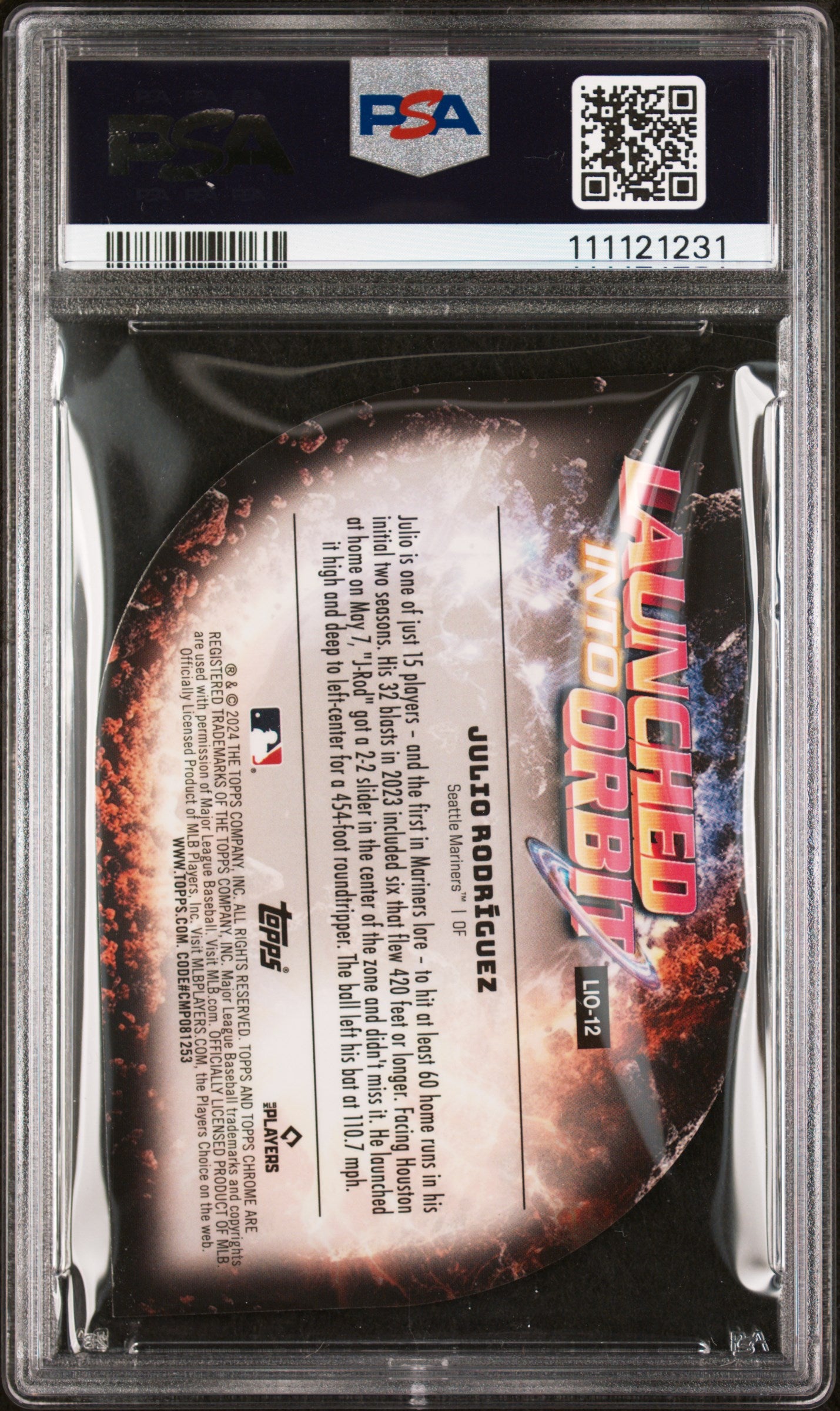 2024 Topps Chrome Cosmic Launched Into Orbit Julio Rodriguez #LIO-12 PSA 10