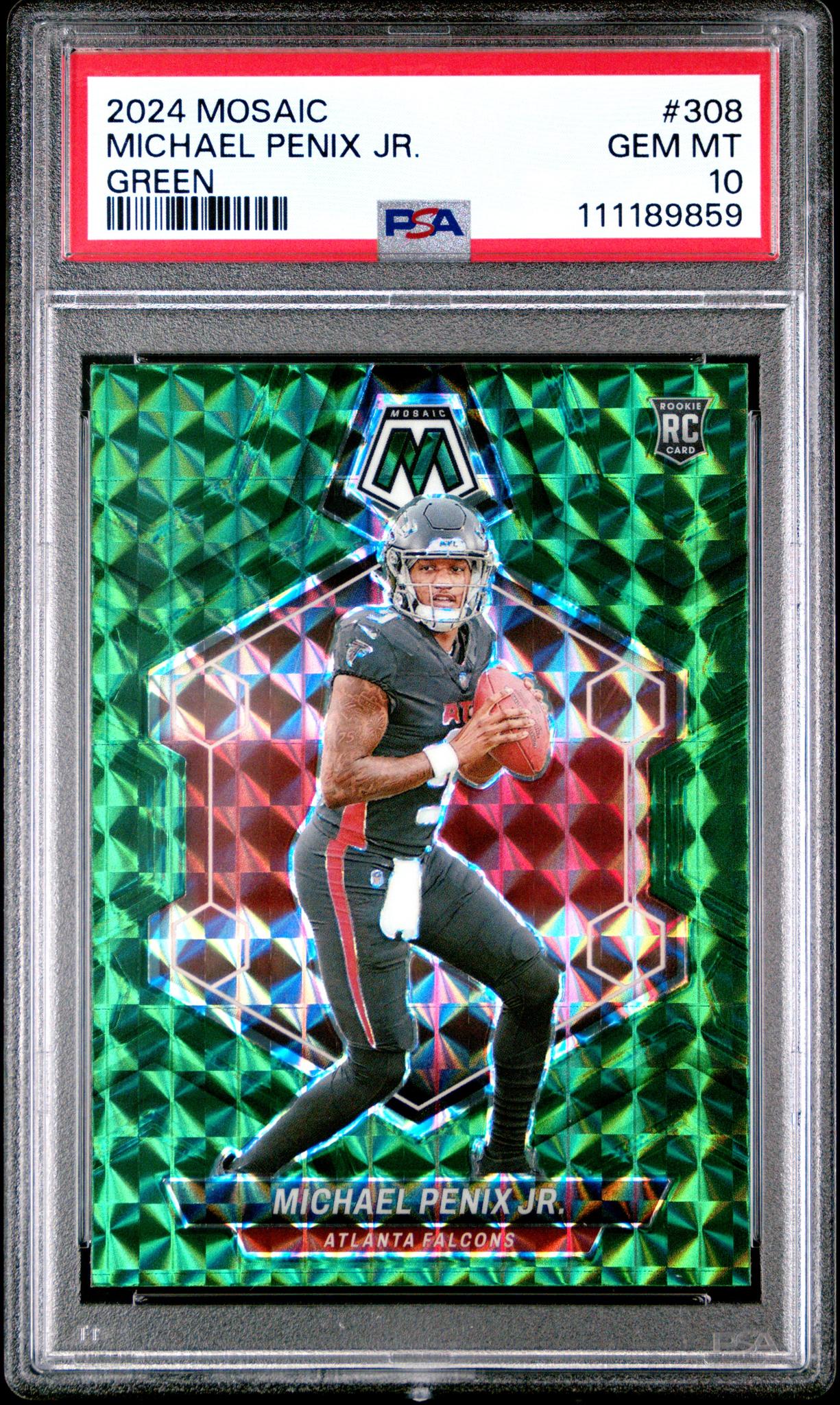 2024 Panini Mosaic Green Michael Penix Jr. #308 PSA 10