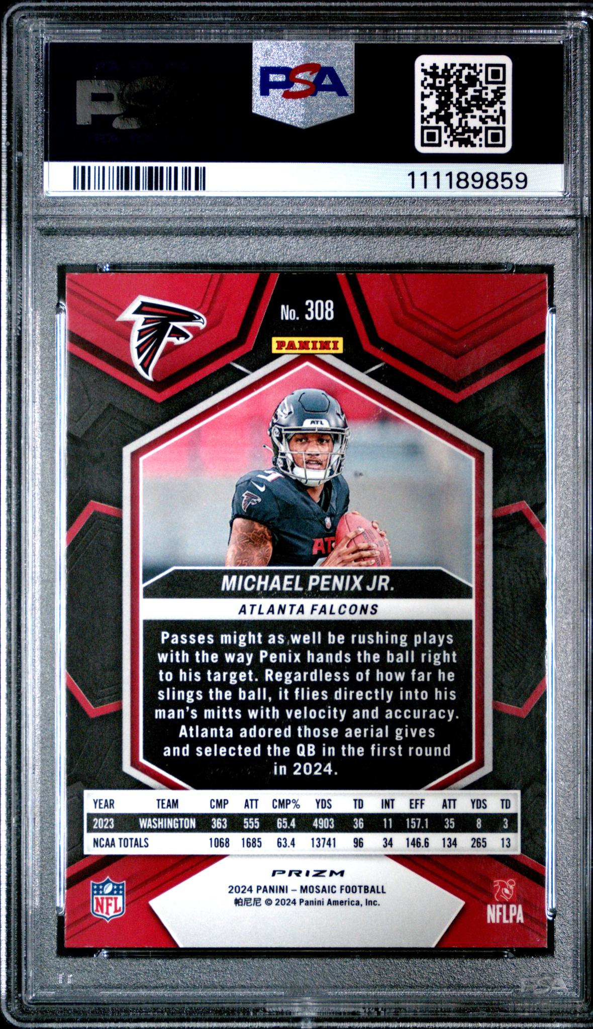 2024 Panini Mosaic Green Michael Penix Jr. #308 PSA 10