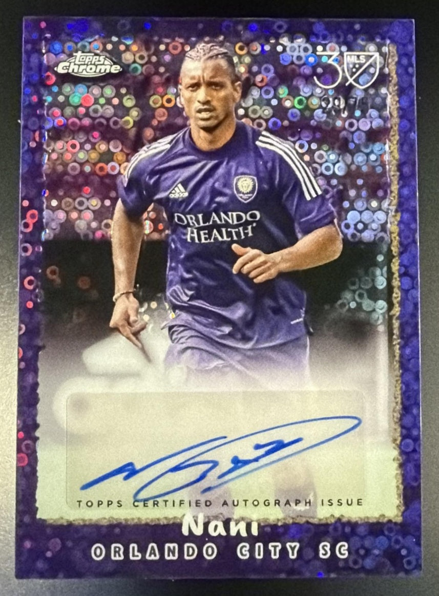 2025 Topps Chrome MLS NFA-NN Nani Purple Donut Holes Auto /75