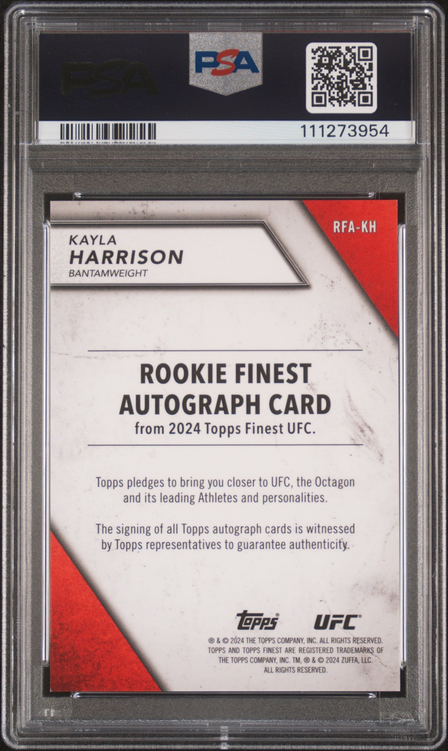 2024 Finest #RFA-KH Kayla Harrison Rookie Finest /25 PSA 8