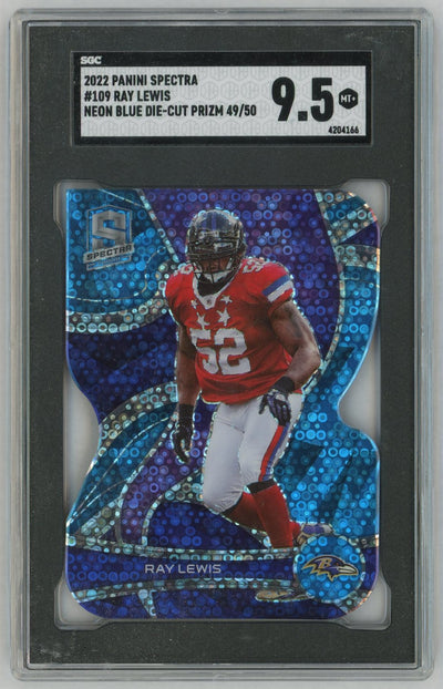 2022 Panini Spectra Ray Lewis #109 Neon Blue Die-Cut /50 SGC 9.5