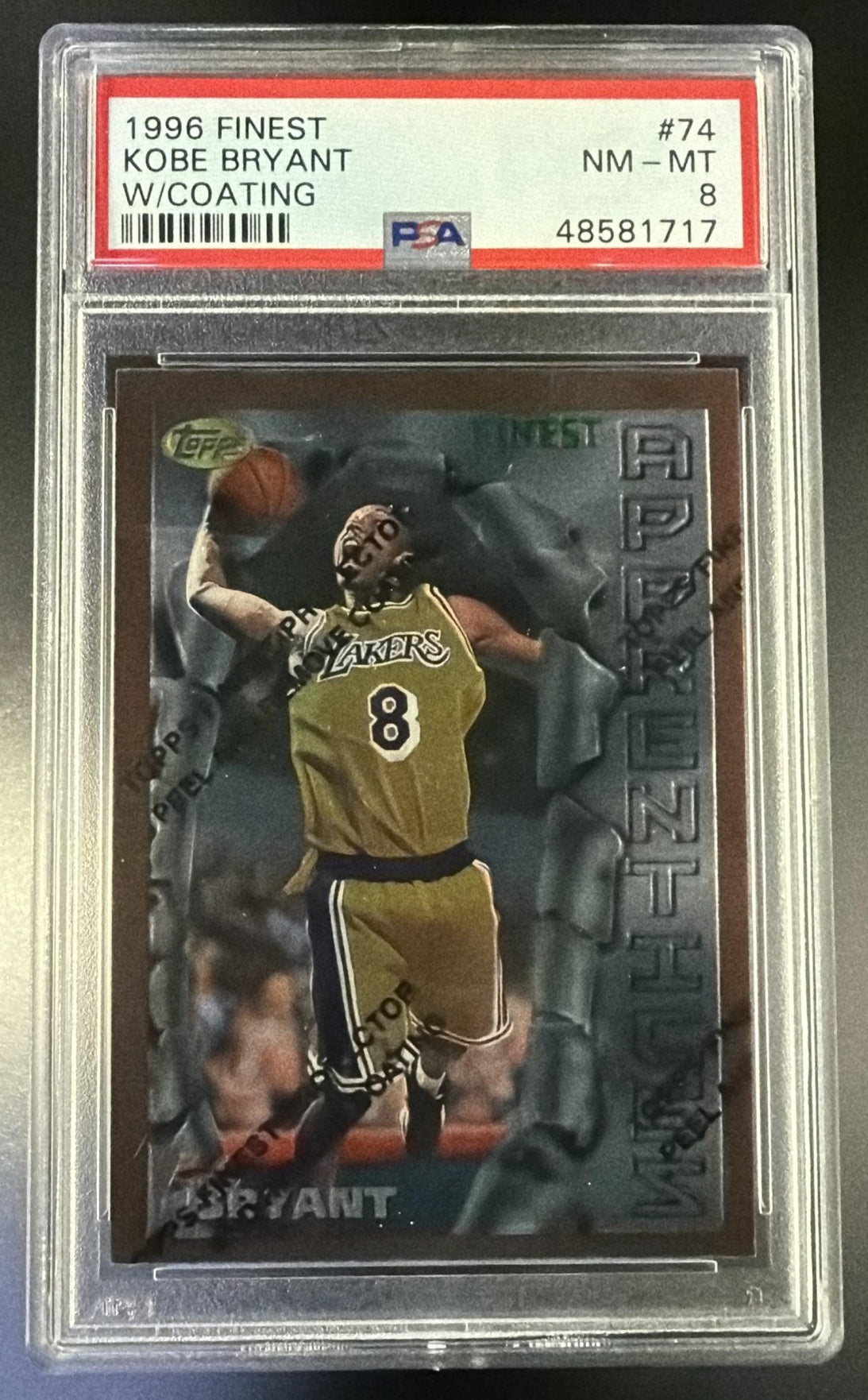 1996 Finest With Coating Kobe Bryant #74 PSA 8