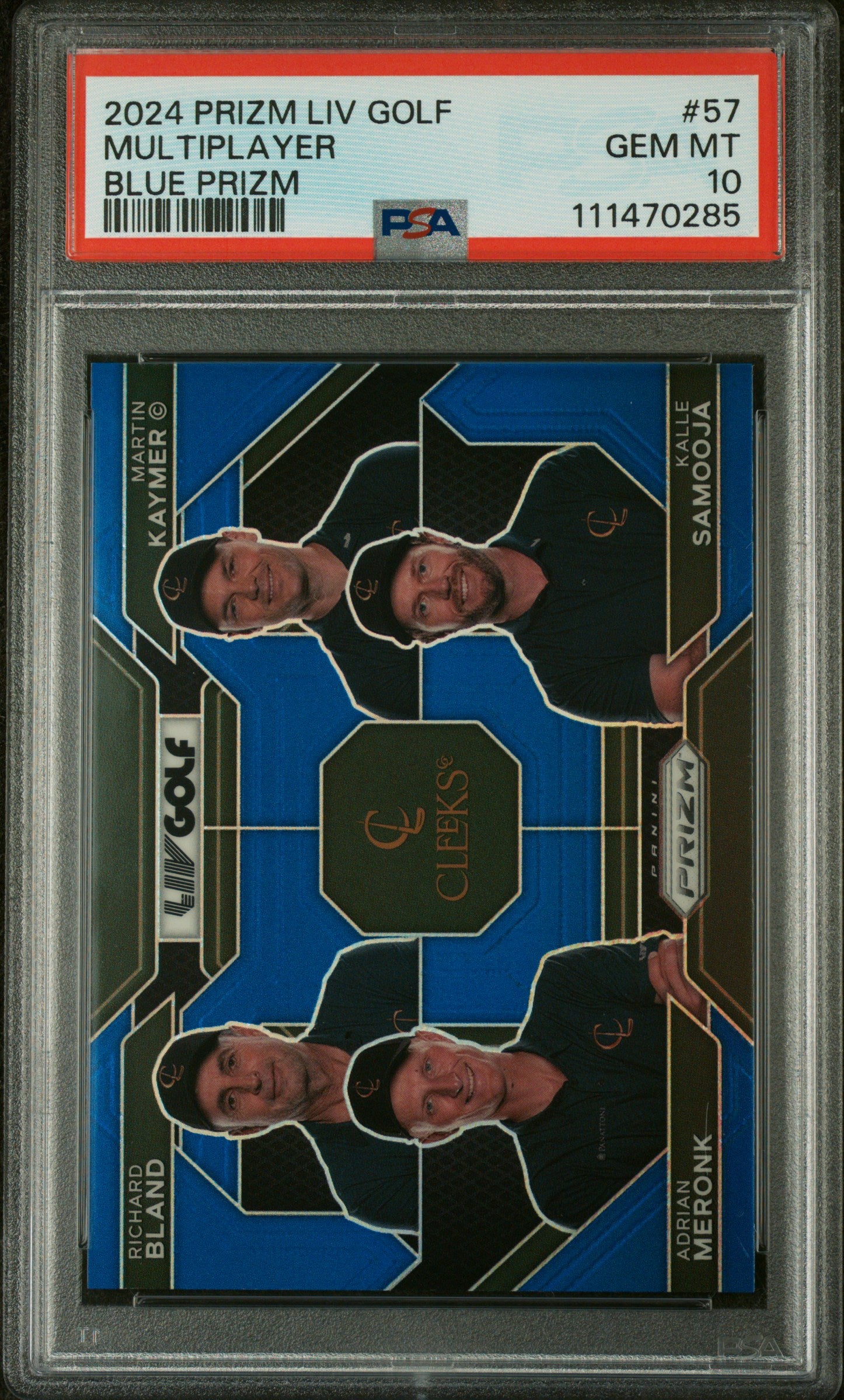 2024 Panini Prizm LIV Golf Blue Prizm Kaymer/Bland/Samooja/Meronk #57 /99 PSA 10