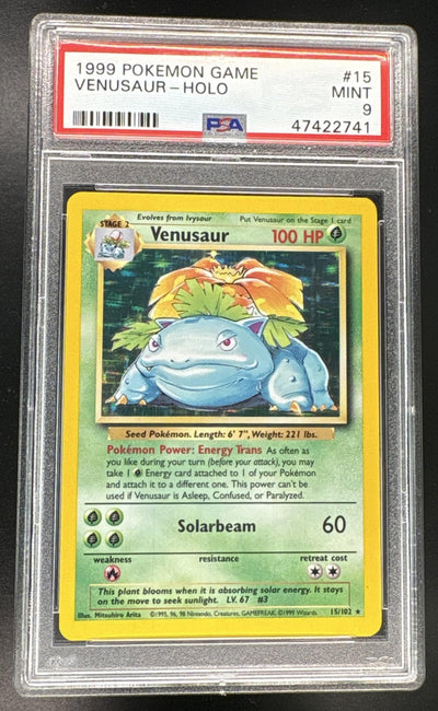 1999 Pokemon Base Set Holo Venusaur #15 PSA 9