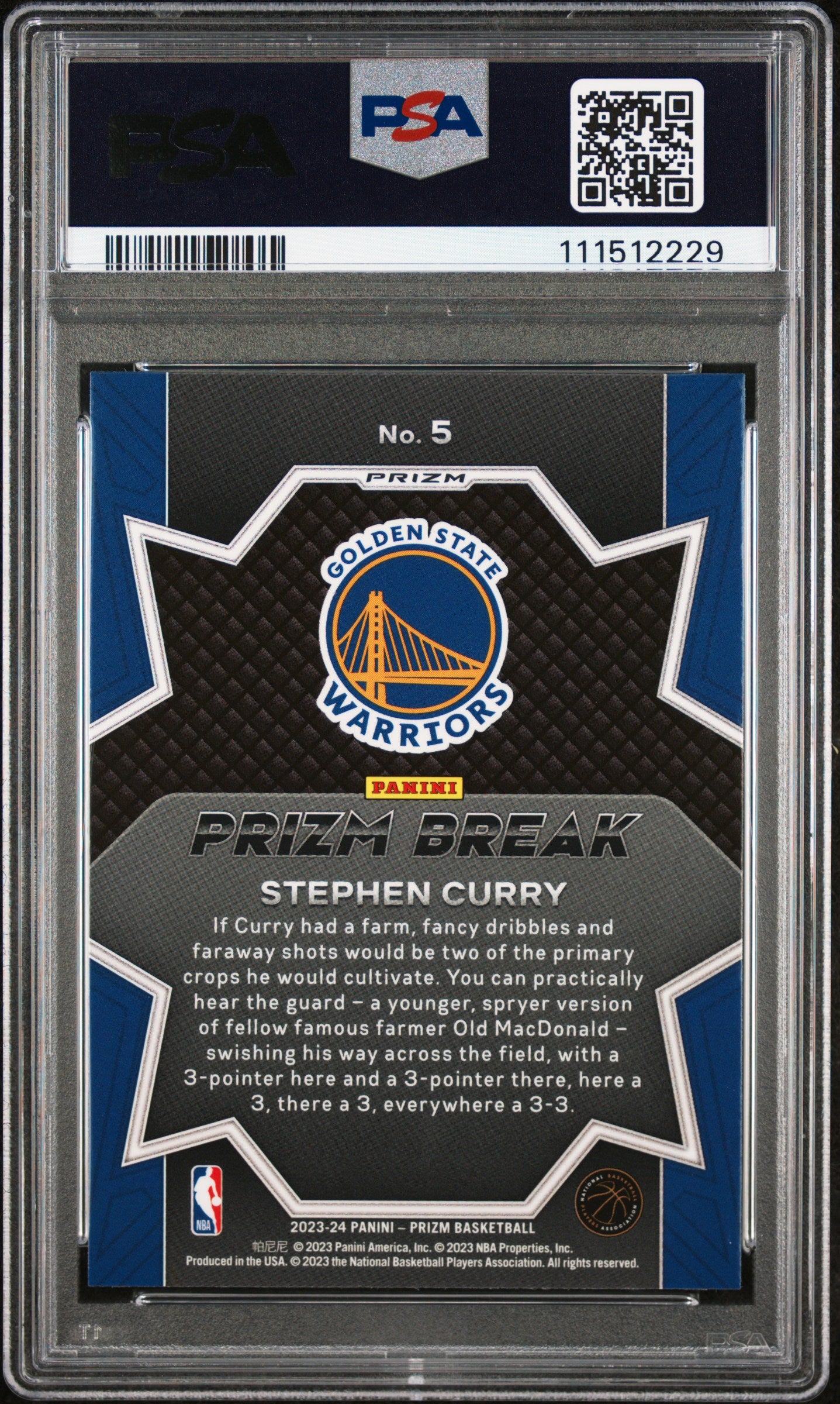 2023 Prizm #5 Stephen Curry Prizm Break PSA 10