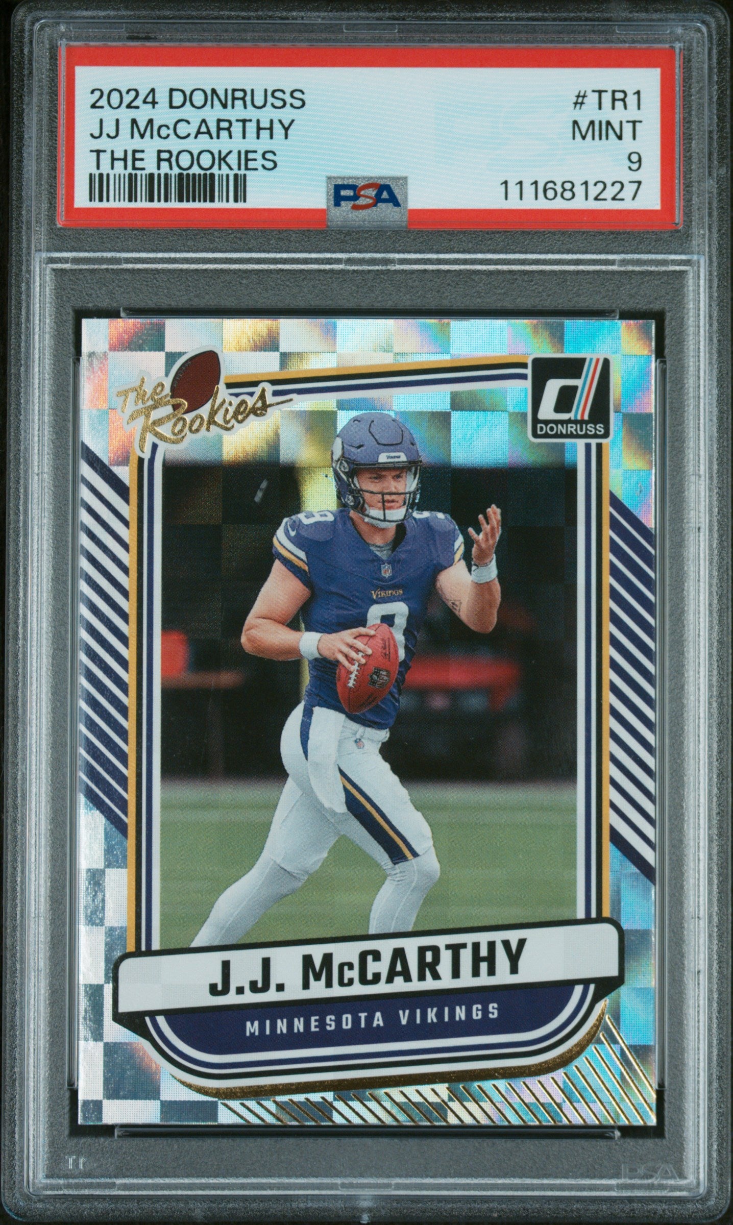 2024 Panini Donruss #TR1 JJ Mccarthy the Rookies PSA 9