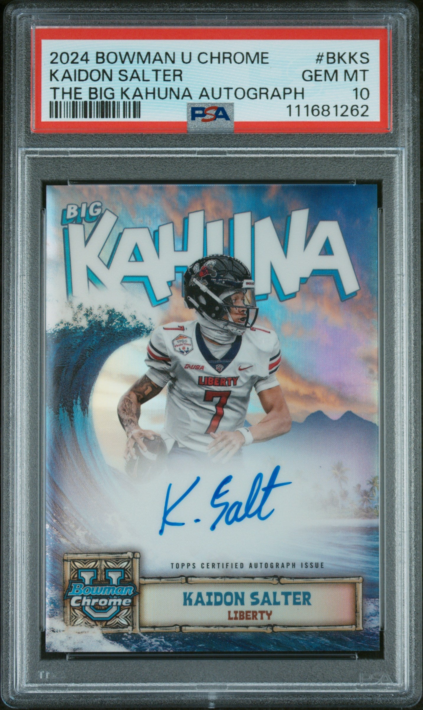 2024 Bowman University Chrome the Big Kahuna Autographs #BKKS Kaidon Salter PSA 10