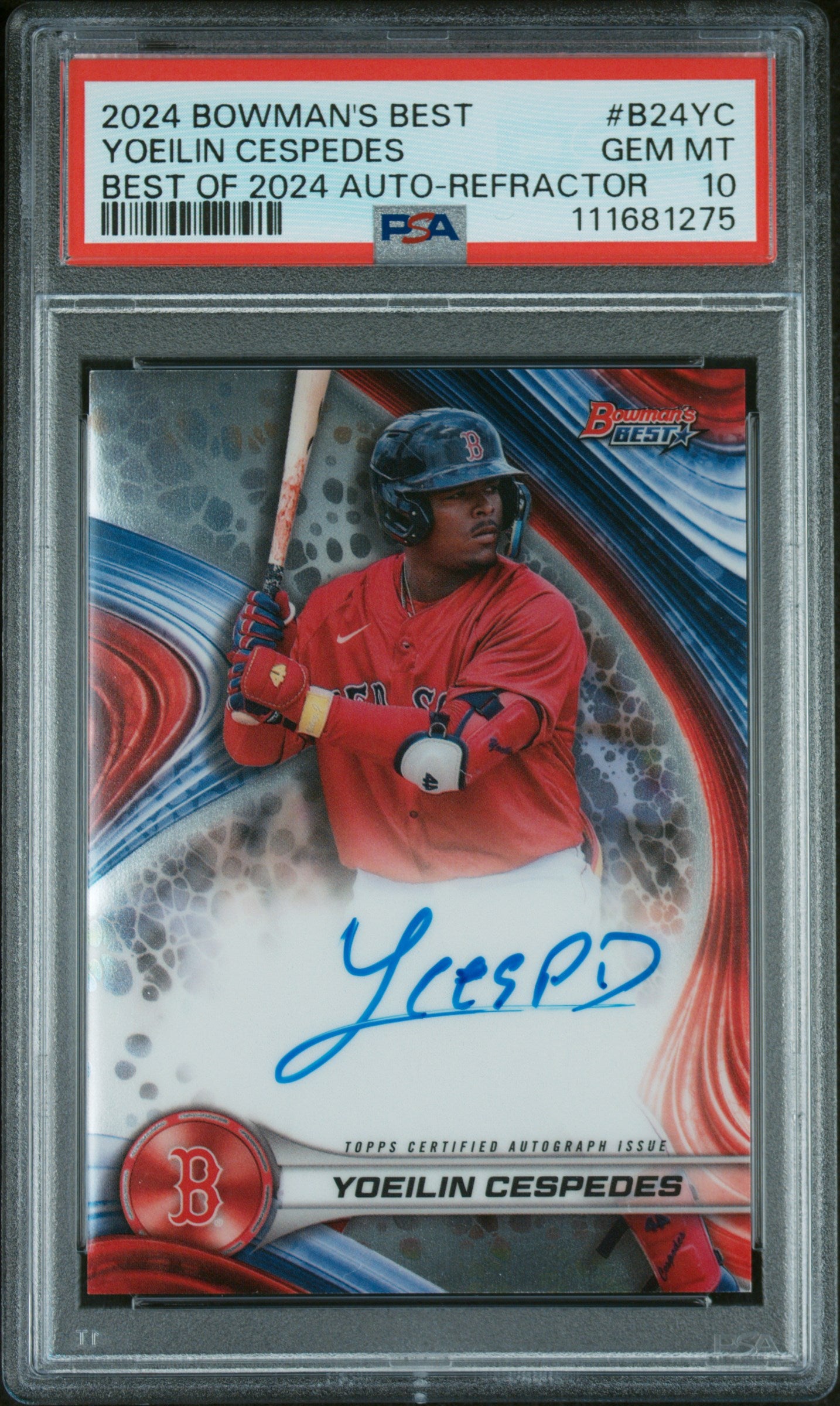2024 Bowman's Best Best of 2024 Autographs #B24YC Yoelin Cespedes Refractor PSA 10