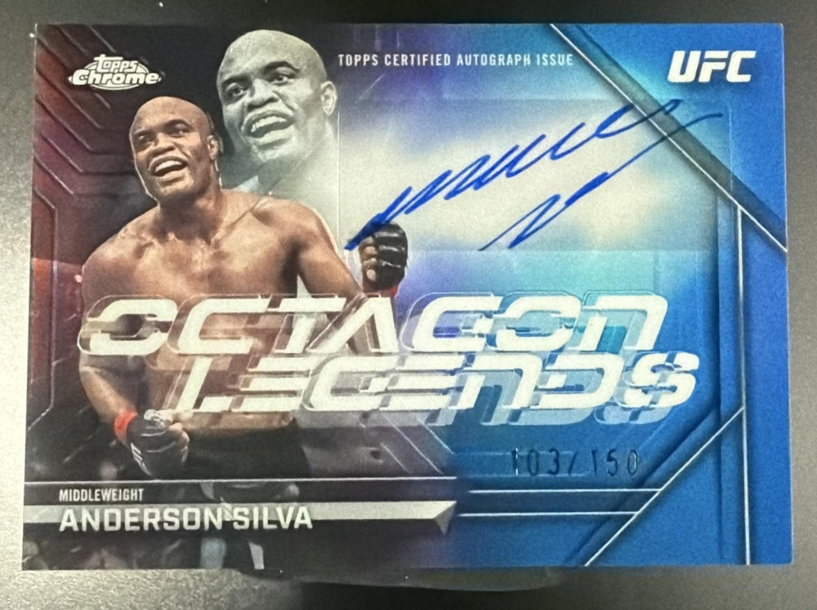 2026 Topps Chrome UFC Anderson Silva Octagon Legends Auto Blue /150