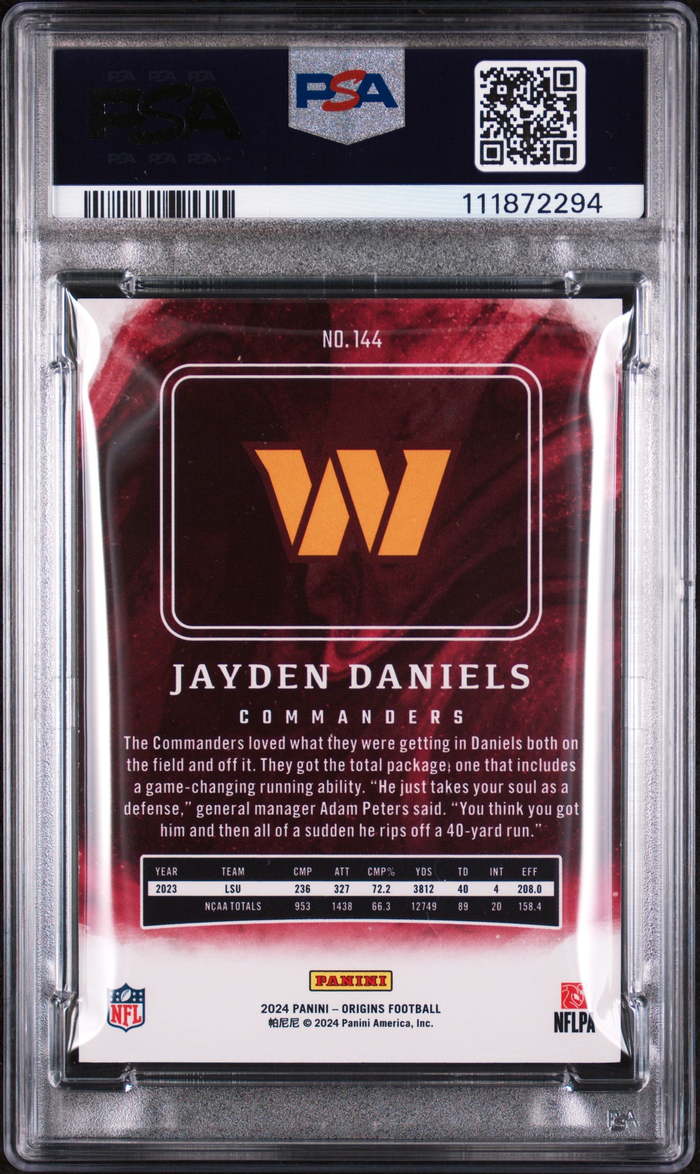 2024 Panini Origins Jayden Daniels #144 PSA 10